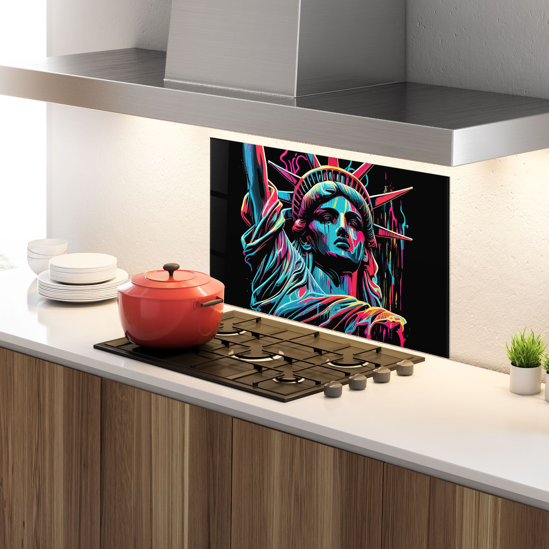 Liberty Colorful Statue mockup 4