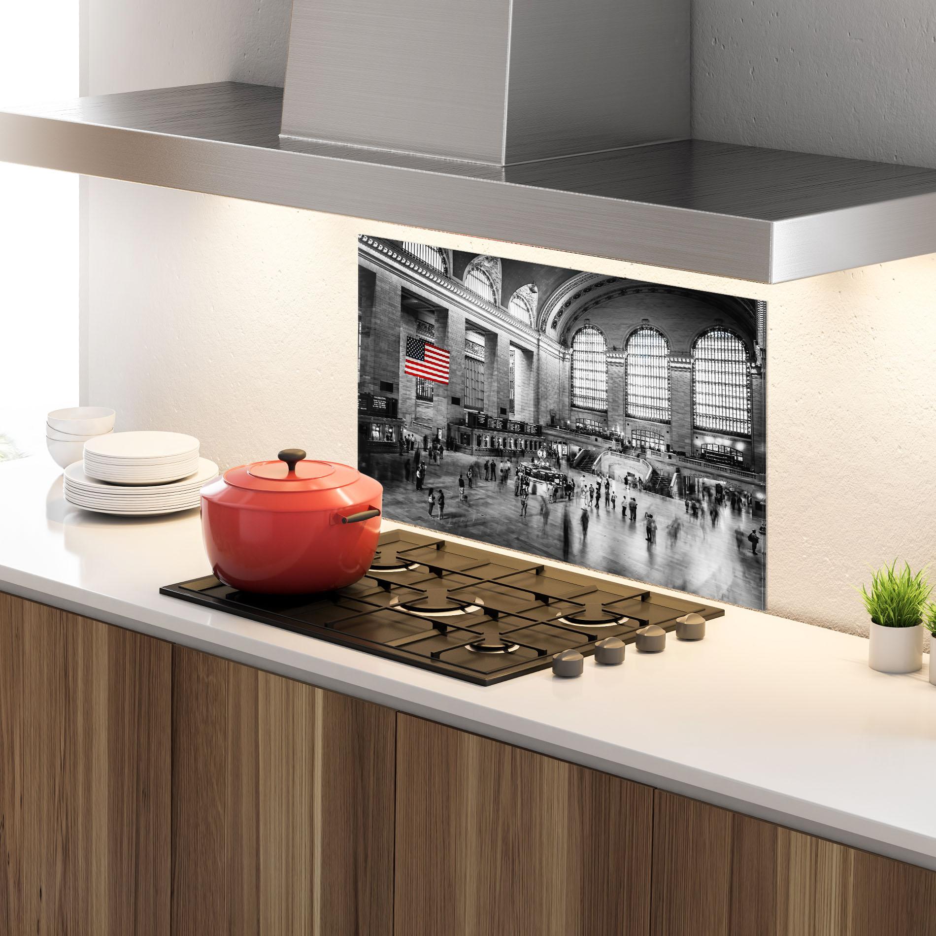 Küchenrückwand Glas New York Station mockup 4