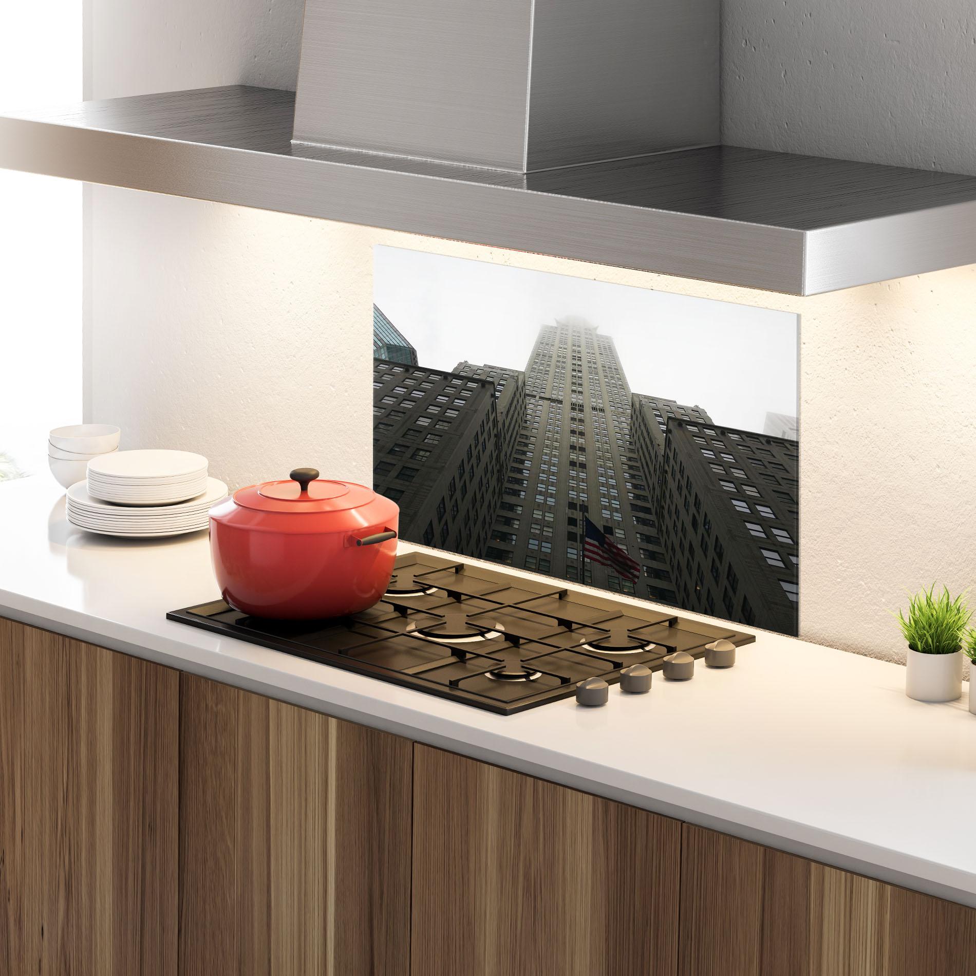 Küchenrückwand Glas New York City Skyscraper mockup 4