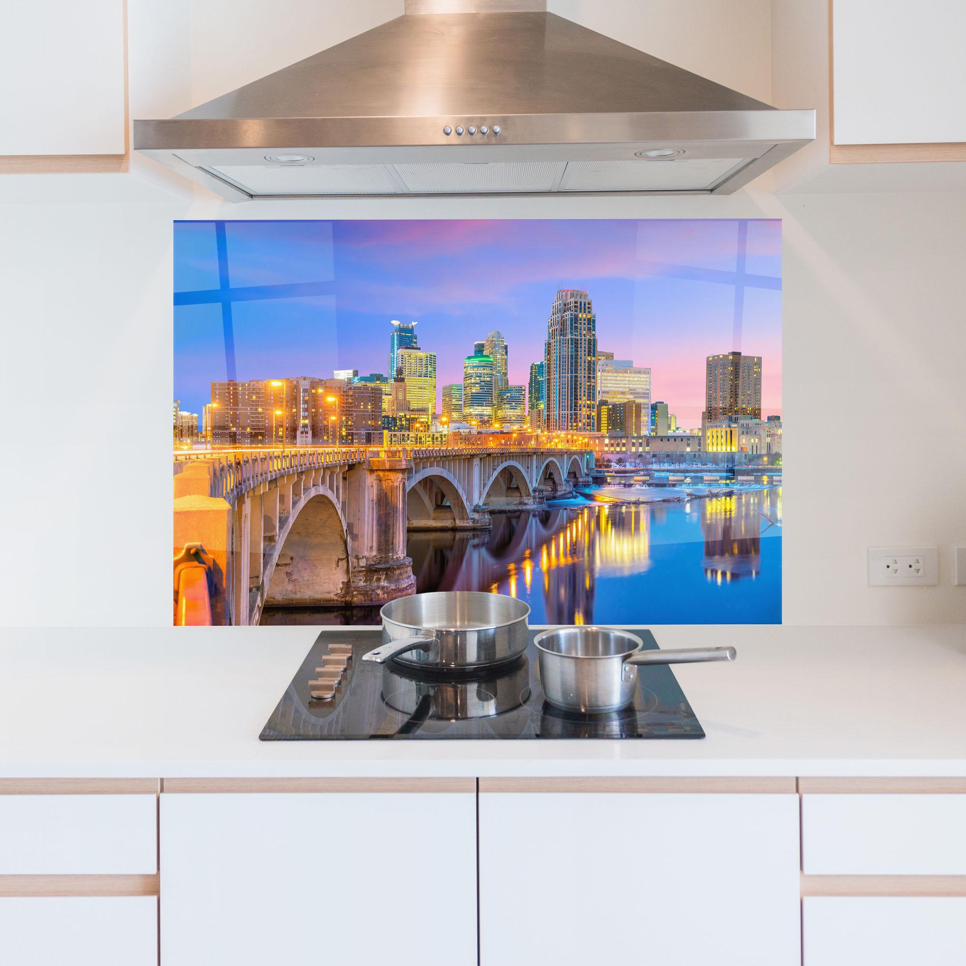 Küchenrückwand Glas Minnesota Usa mockup 5