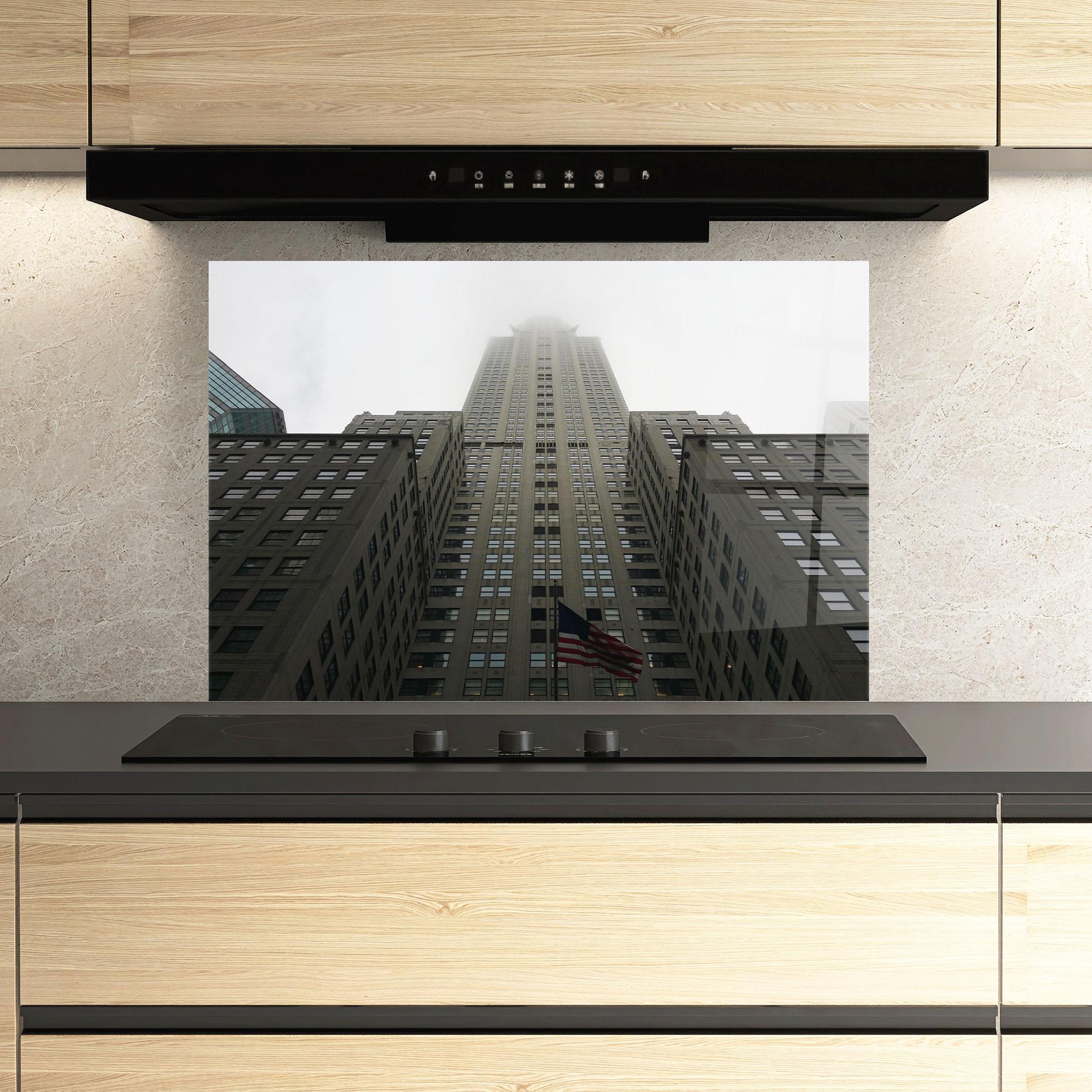 Küchenrückwand Glas New York City Skyscraper mockup 3