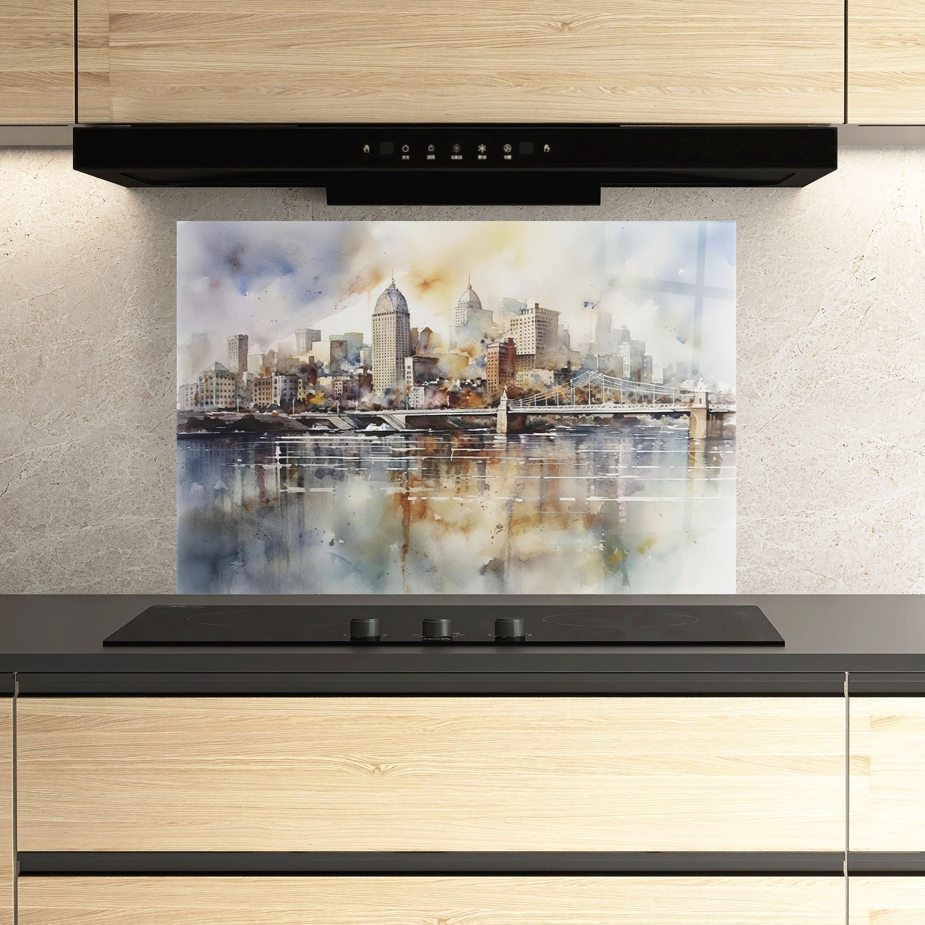 Watercolor Skyline mockup 3