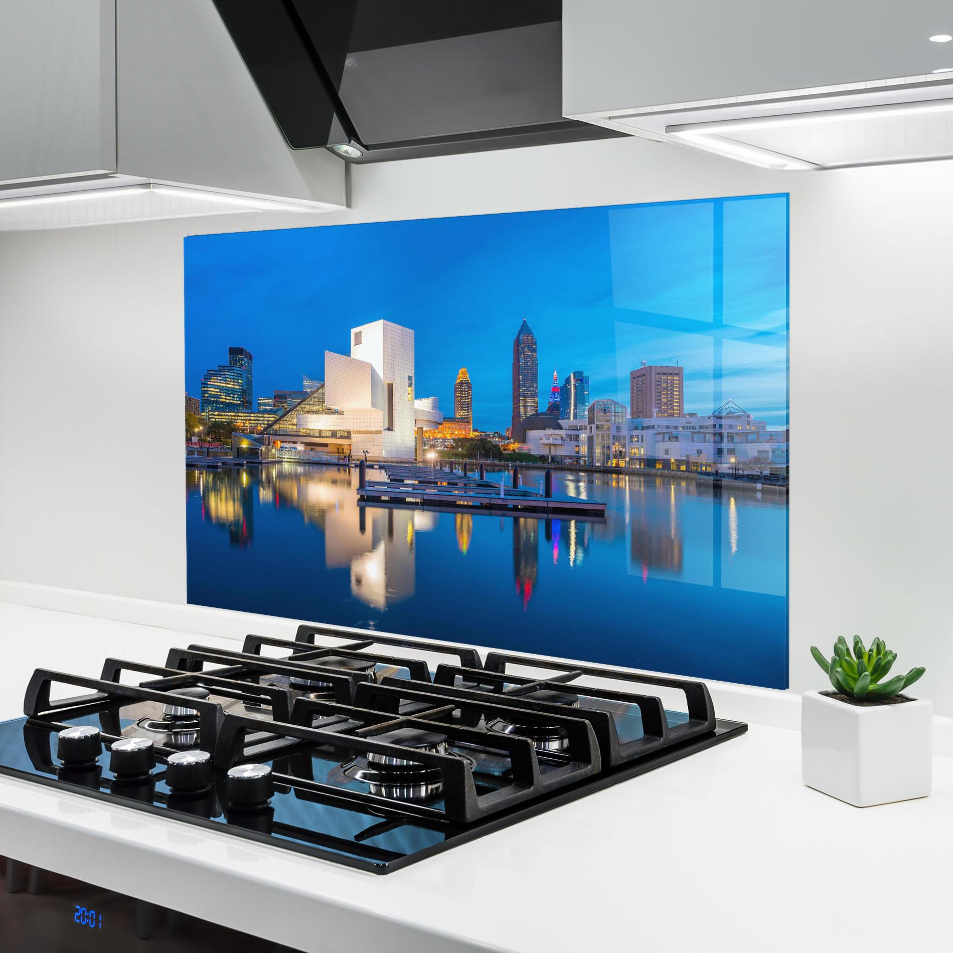 Küchenrückwand Glas Lakefront Ohio Usa mockup 6