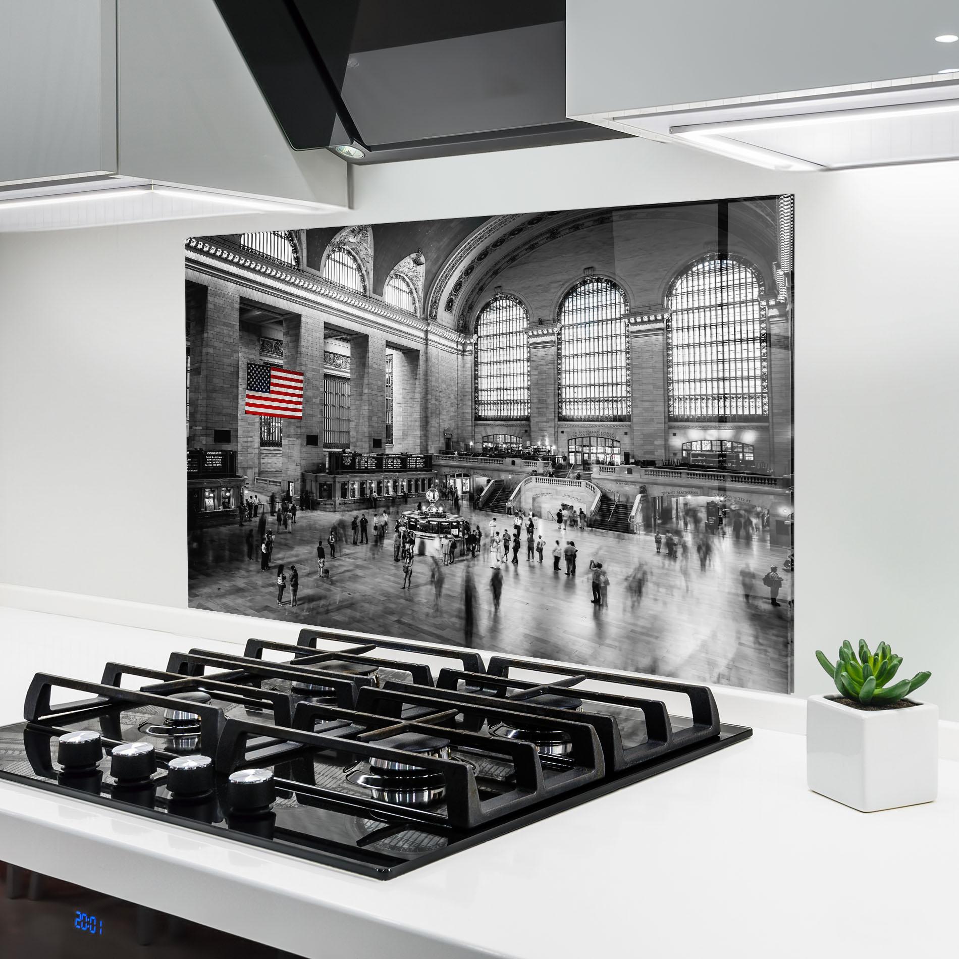 Küchenrückwand Glas New York Station mockup 6
