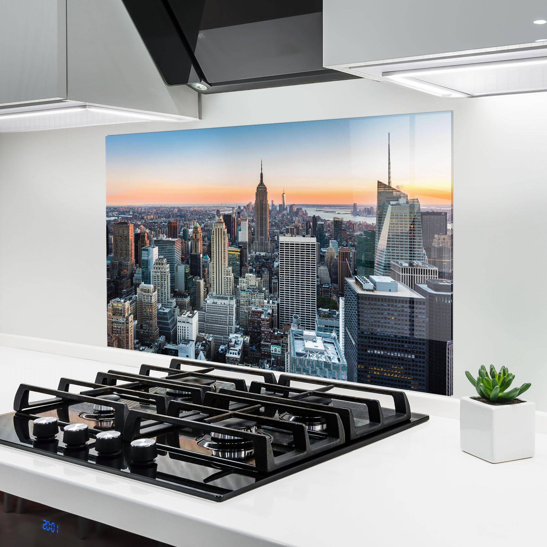 Küchenrückwand Glas New York Skyline mockup 6