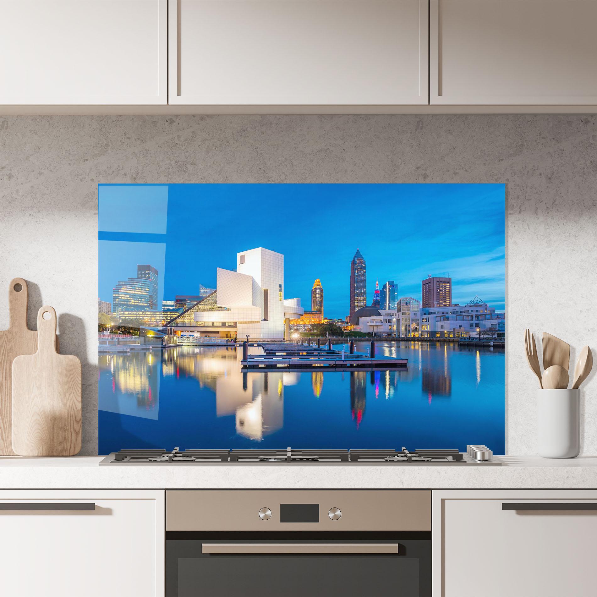 Küchenrückwand Glas Lakefront Ohio Usa mockup 7