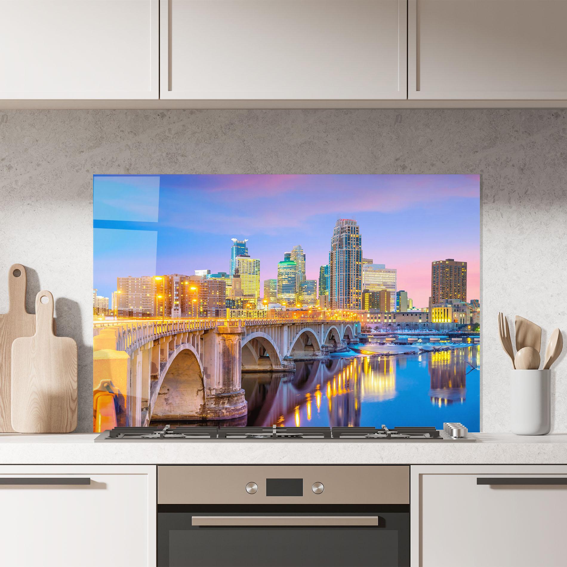 Küchenrückwand Glas Minnesota Usa mockup 7