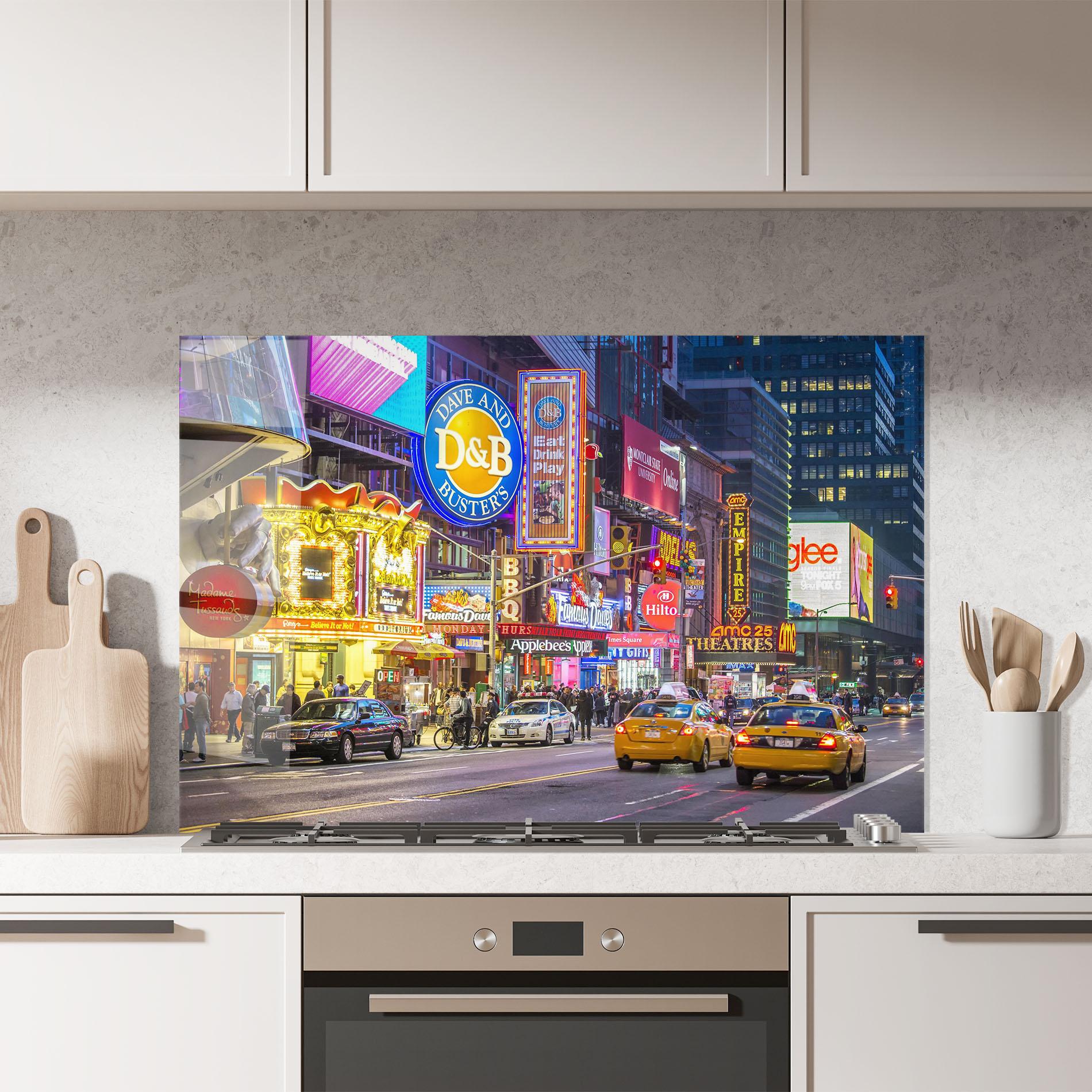 Küchenrückwand Glas New York Lights mockup 7