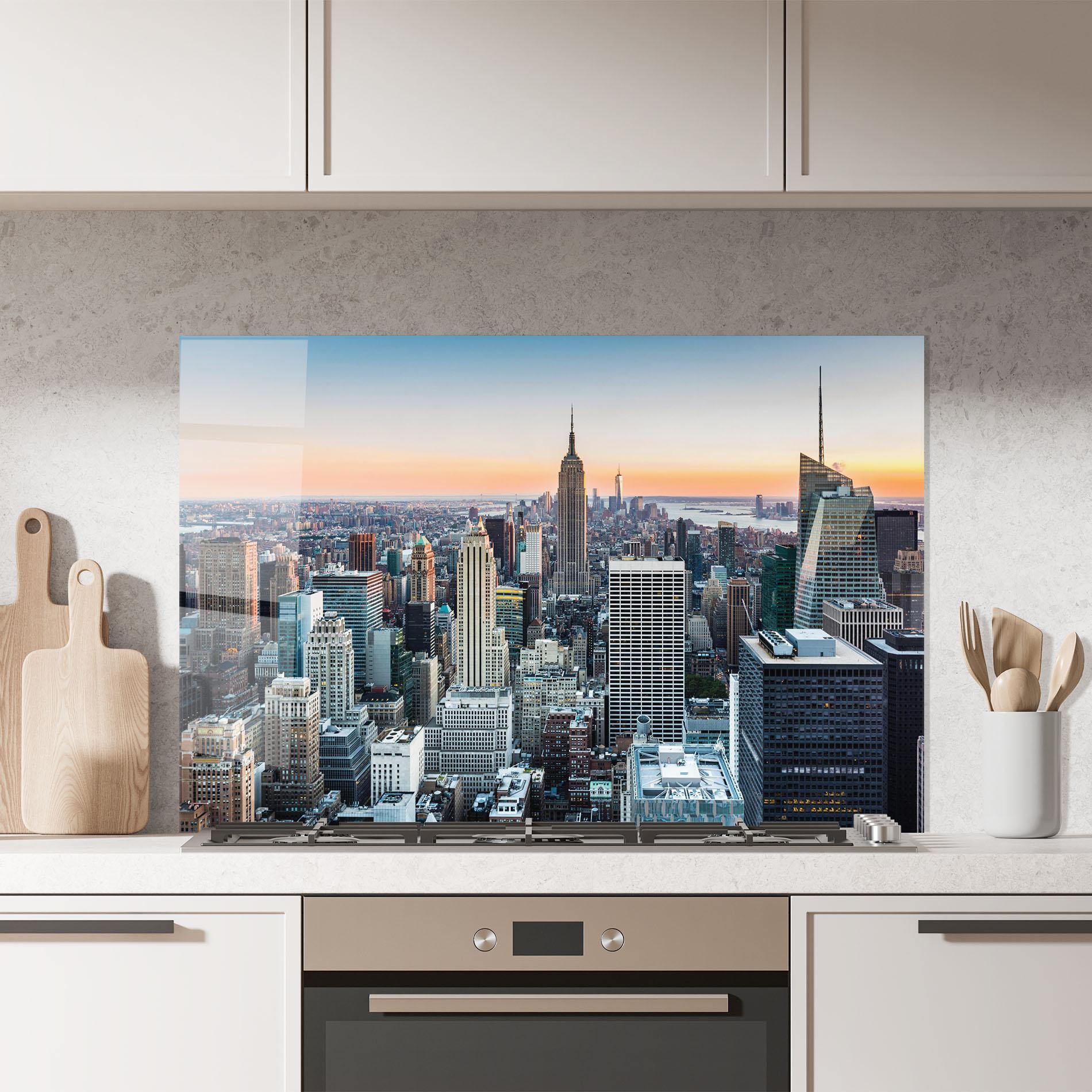 Küchenrückwand Glas New York Skyline mockup 7
