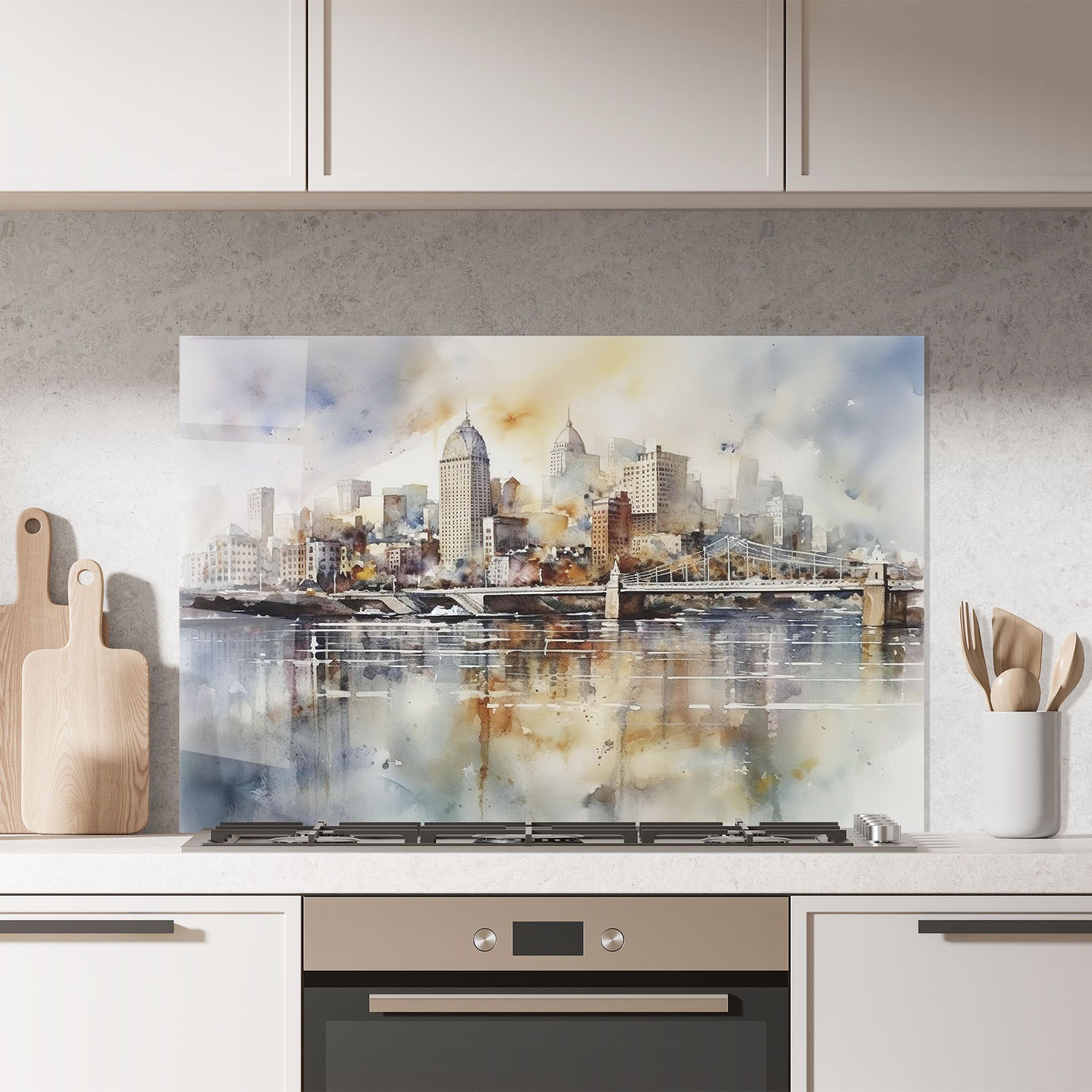 Watercolor Skyline mockup 7