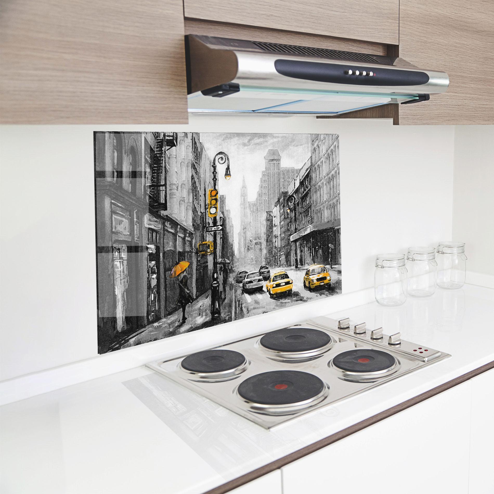 Küchenrückwand Glas New York Shades mockup 8