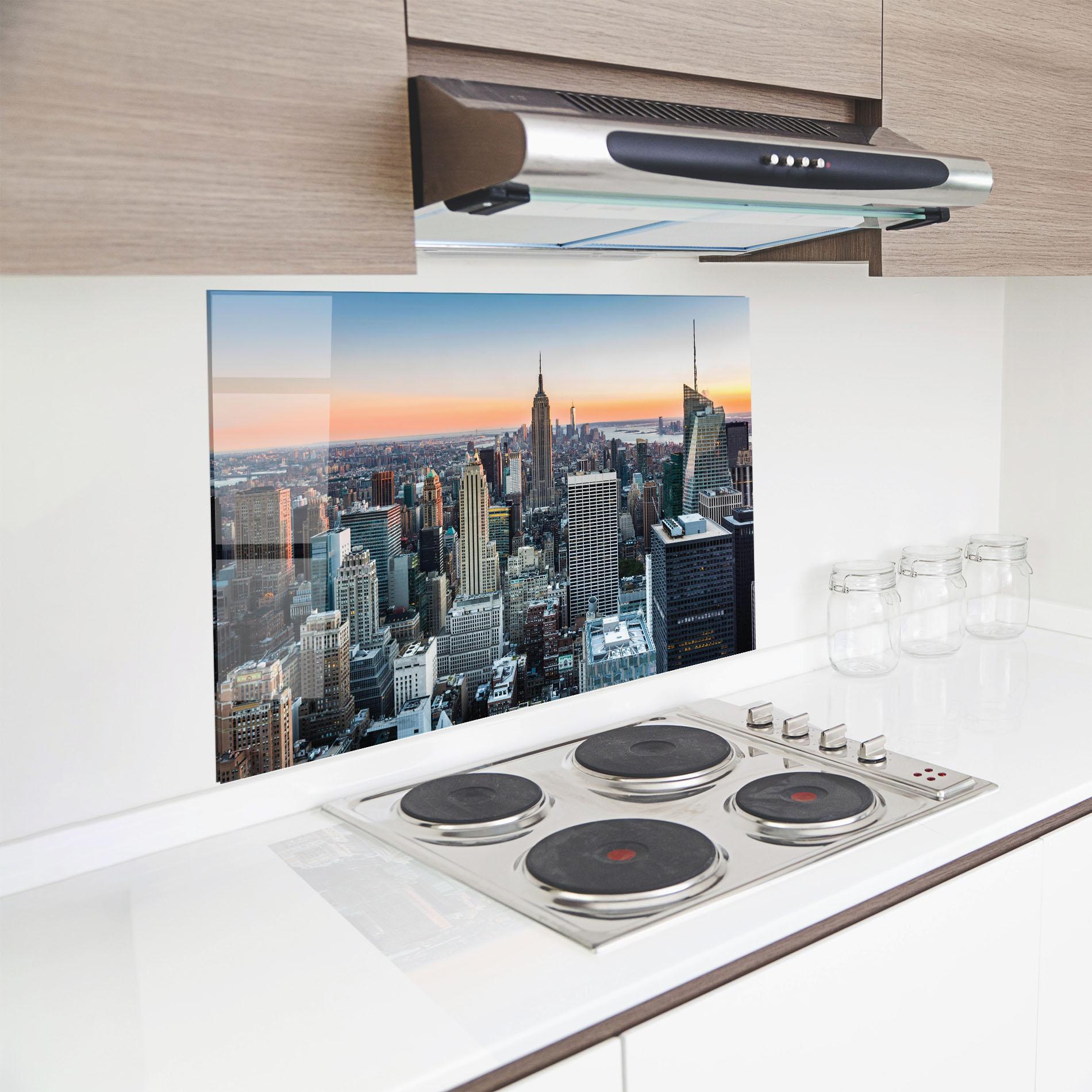 Küchenrückwand Glas New York Skyline mockup 8