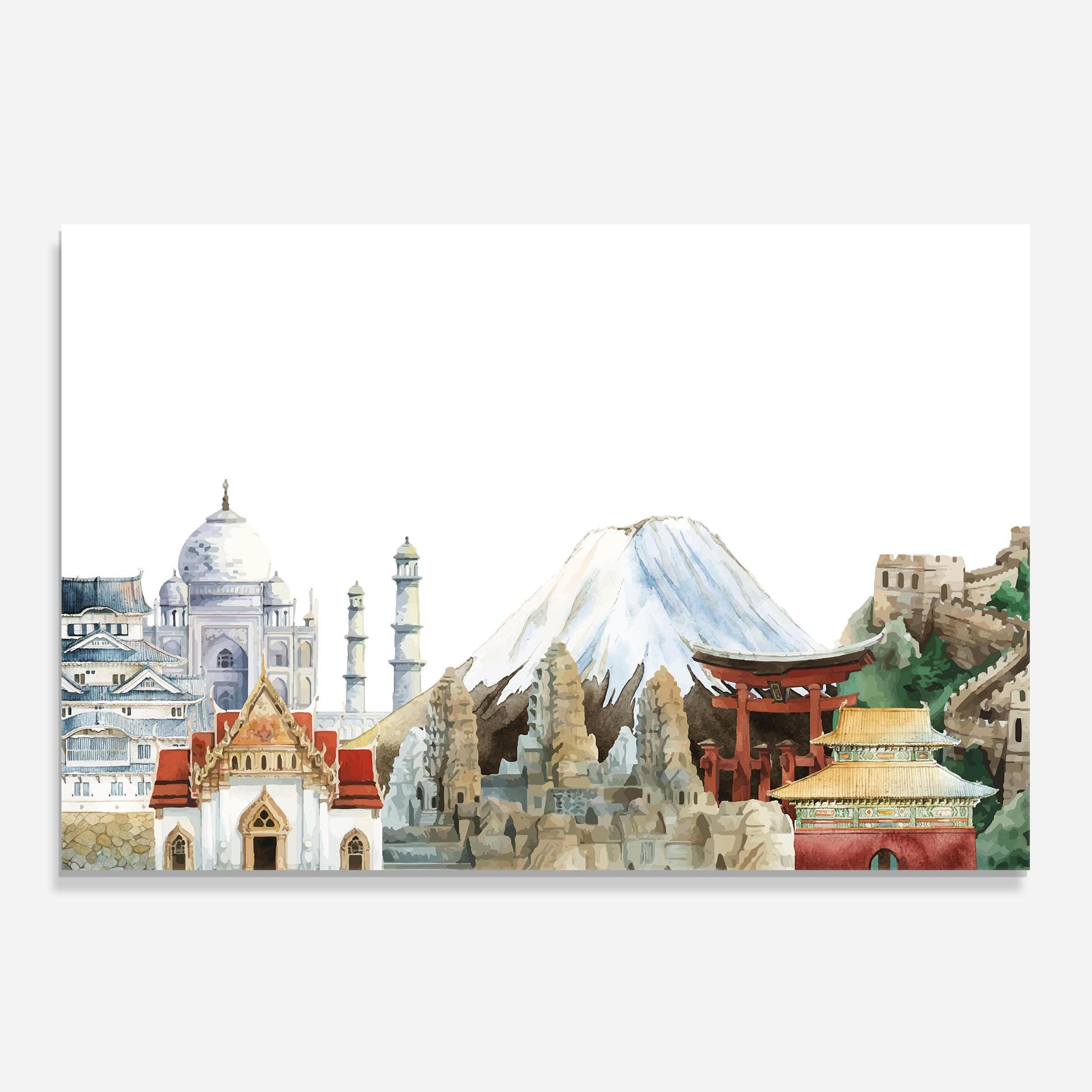 Küchenrückwand Glas City View Mix mockup 0