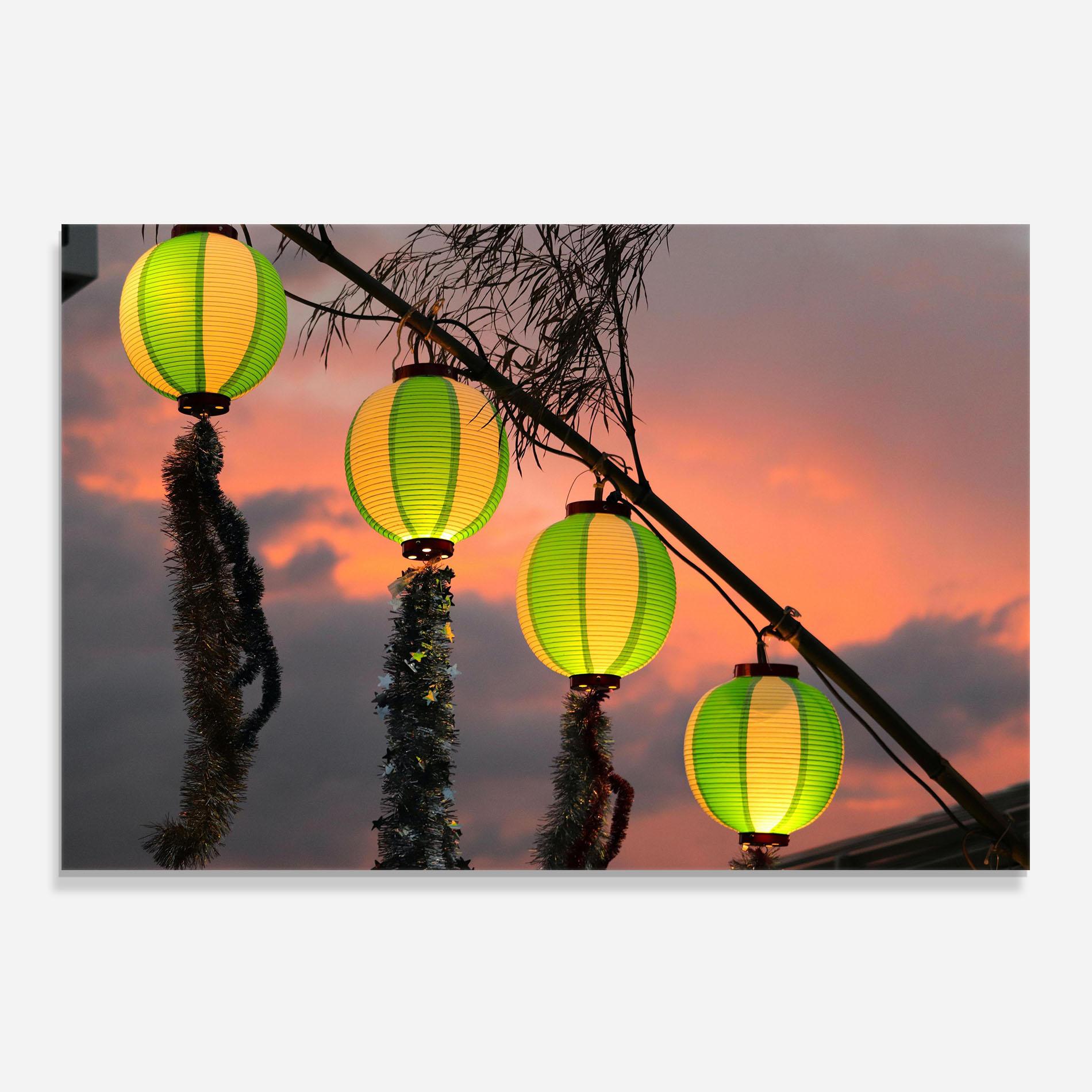 Küchenrückwand Glas Green Lights mockup 0
