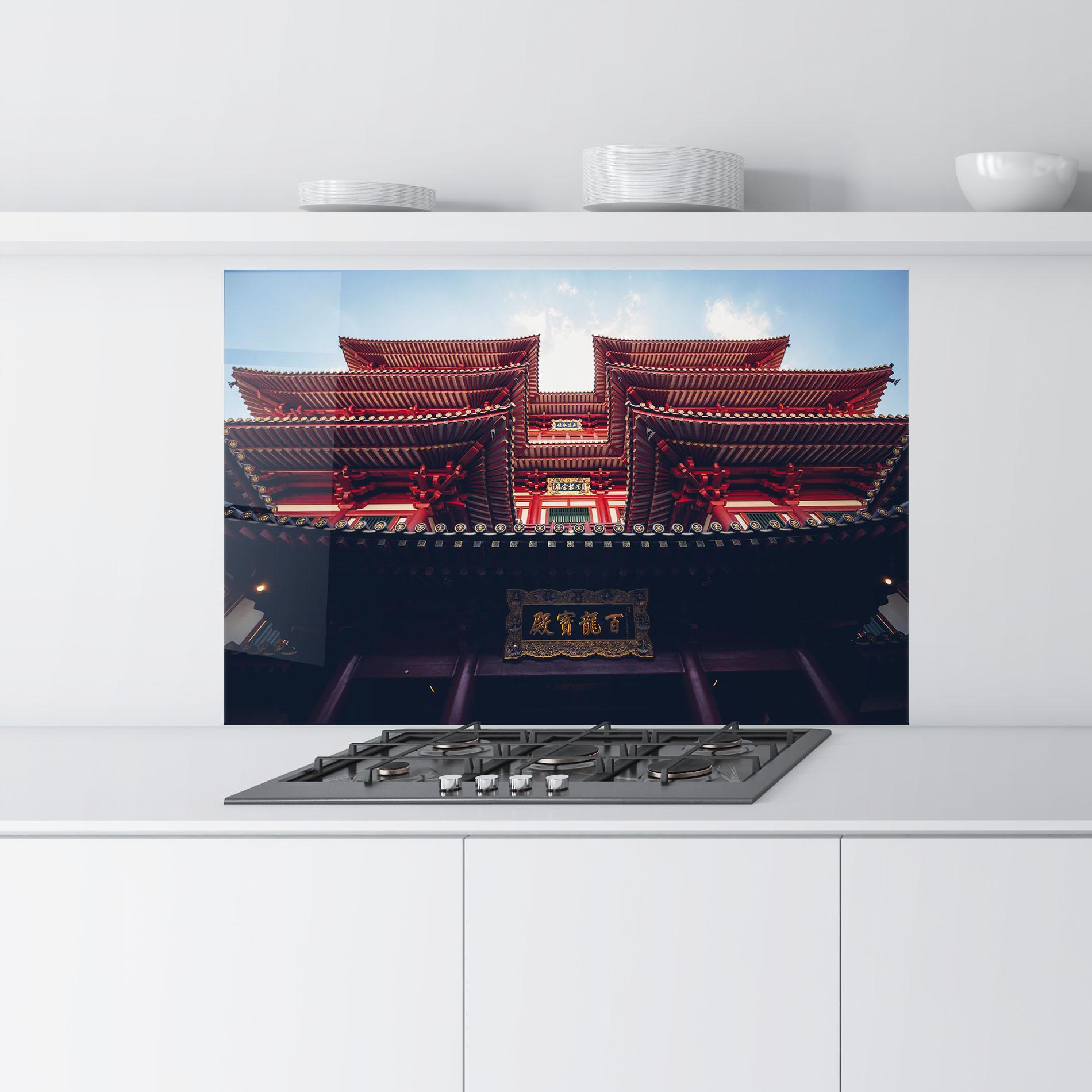 Küchenrückwand Glas Buddhist Temple mockup 9