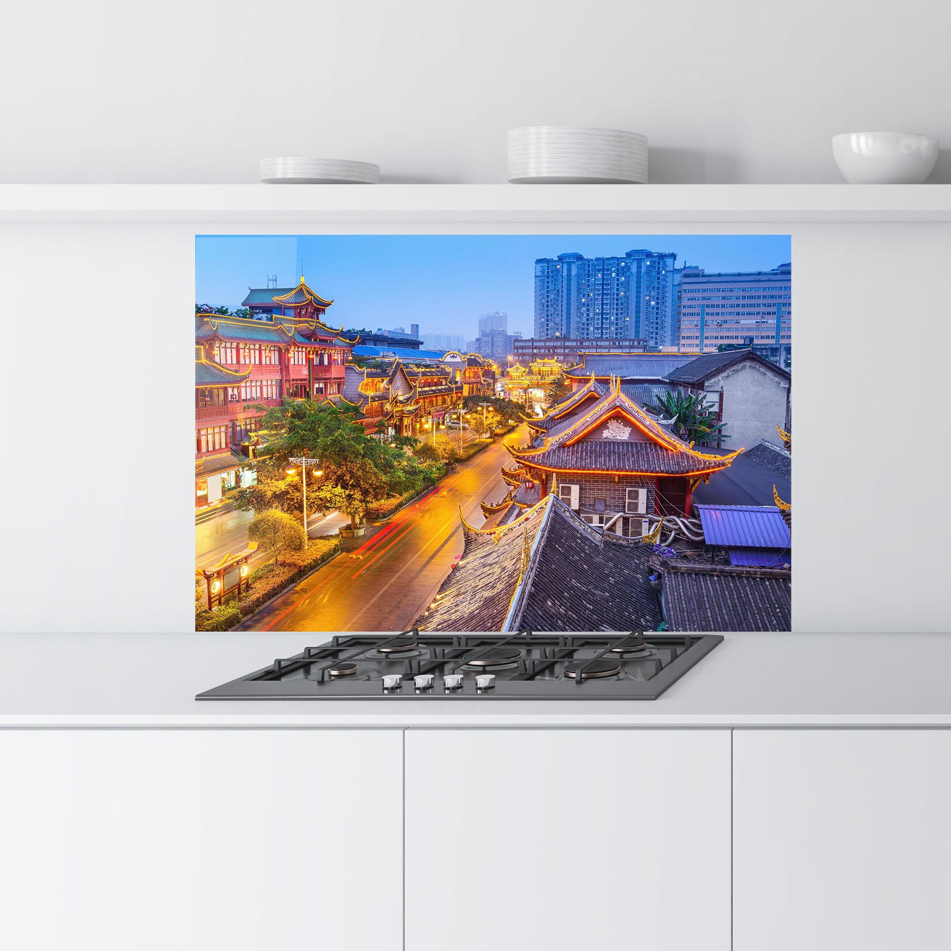 Küchenrückwand Glas Chengdu China mockup 9