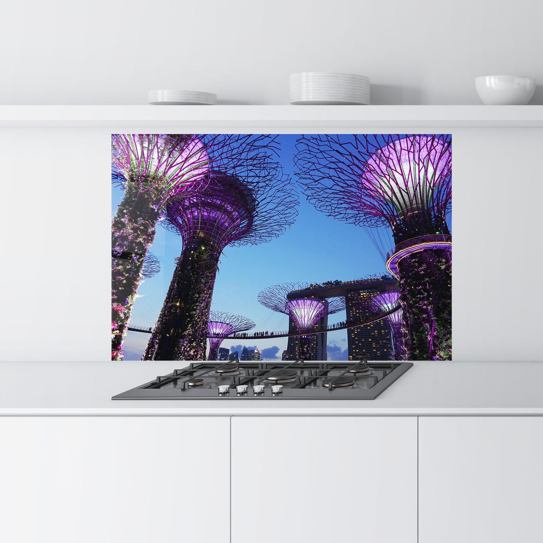 Küchenrückwand Glas Gardens By The Bay mockup 9