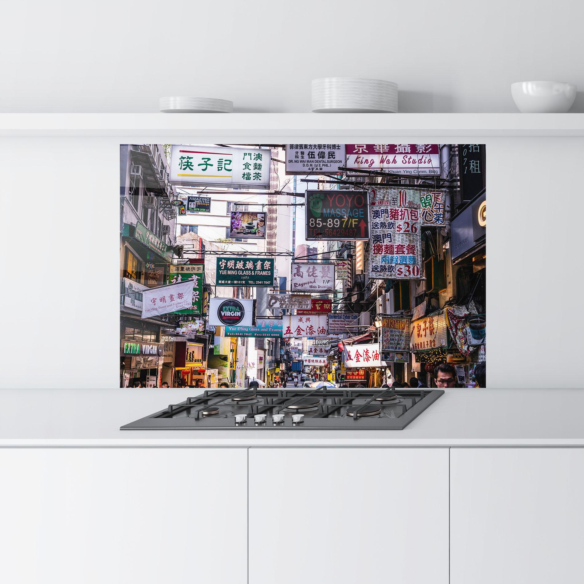 Küchenrückwand Glas Mong Kok mockup 9