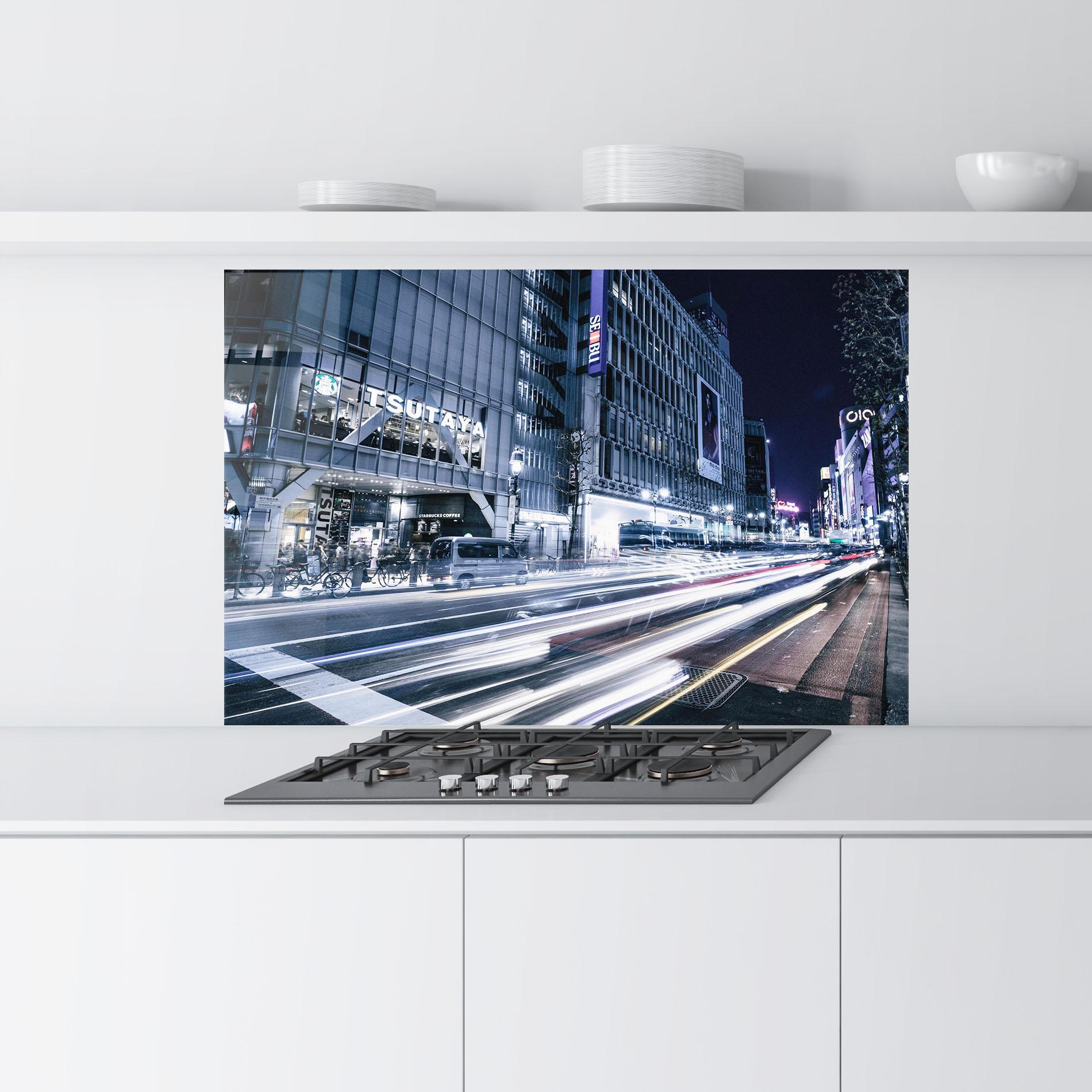 Küchenrückwand Glas Road Traffic mockup 9