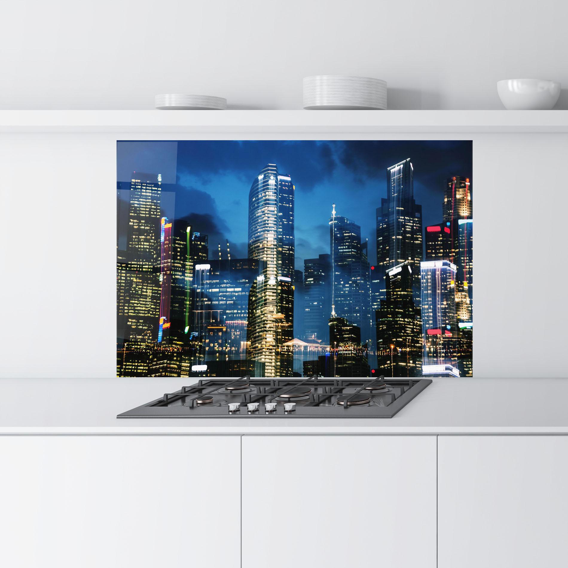 Küchenrückwand Glas Singapore Night mockup 9