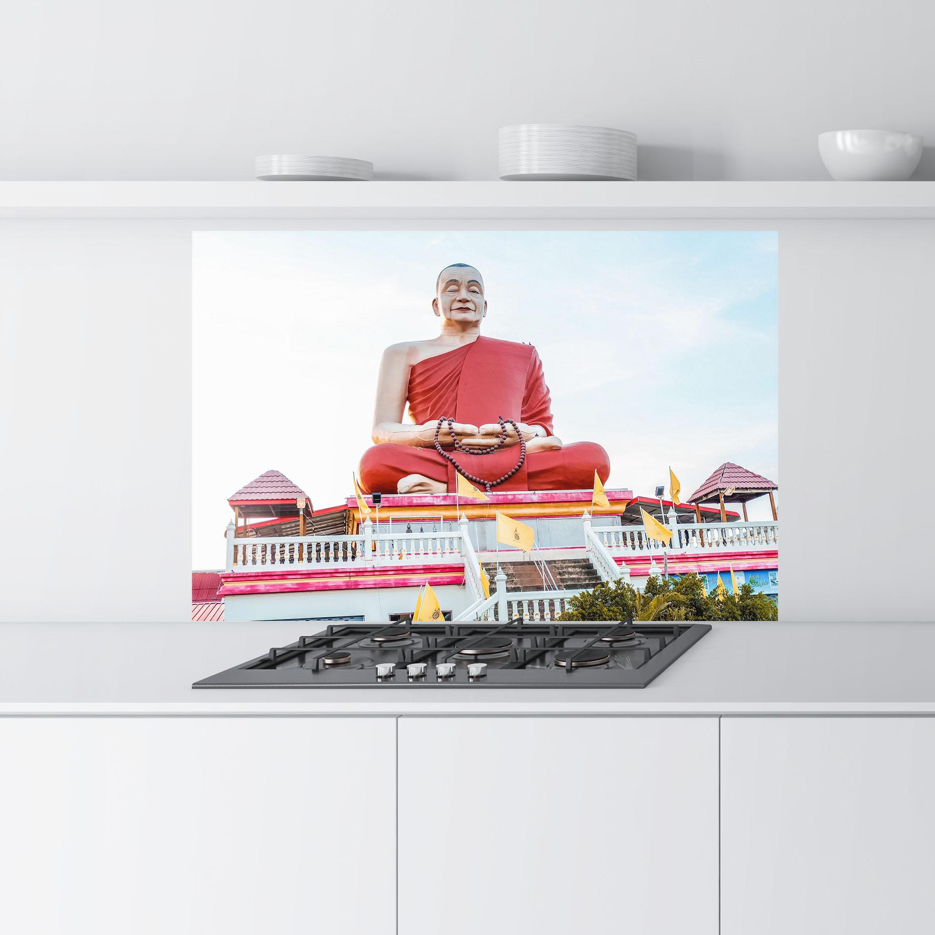 Küchenrückwand Glas Statue Ghana Devi mockup 9