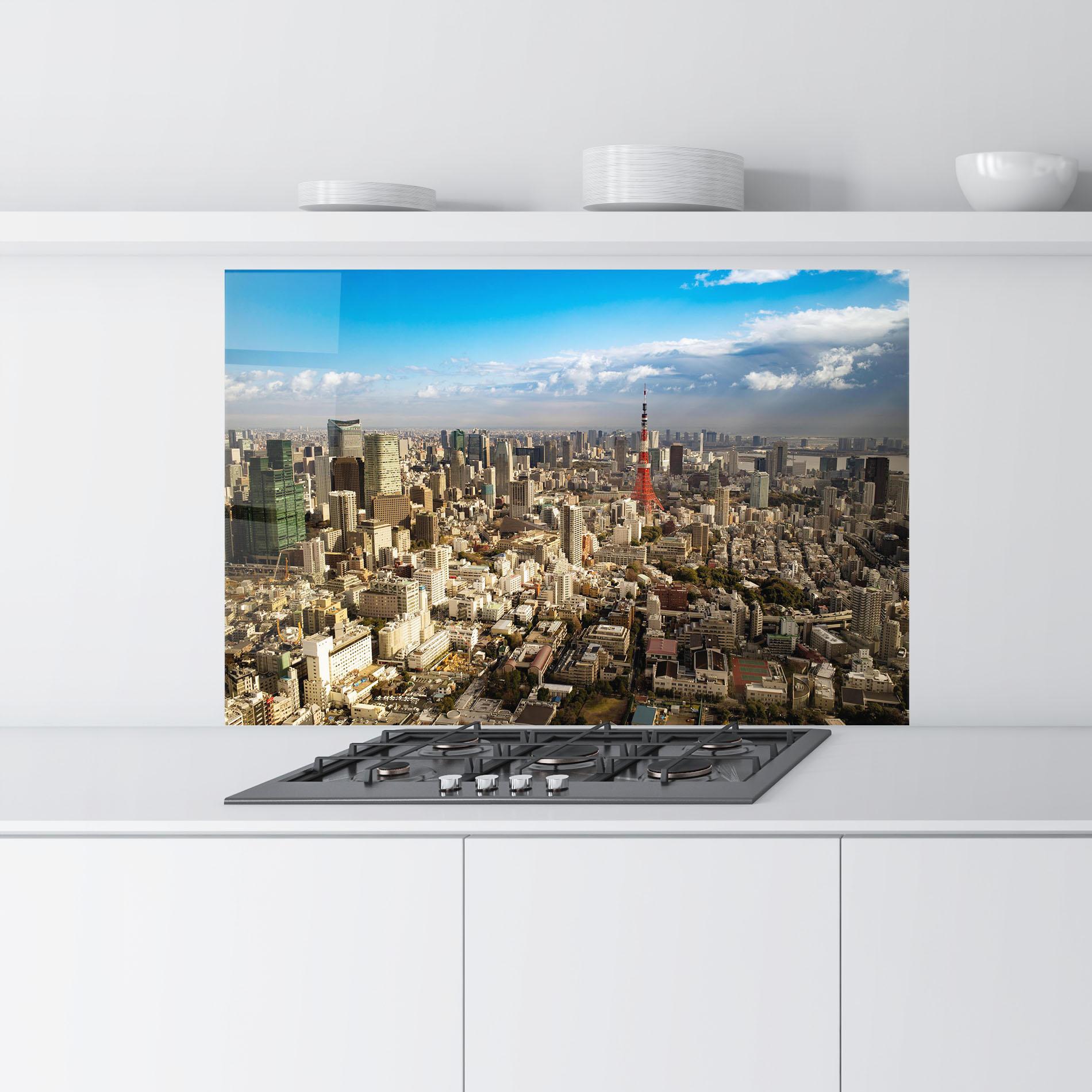 Küchenrückwand Glas Tokyo Tower mockup 9