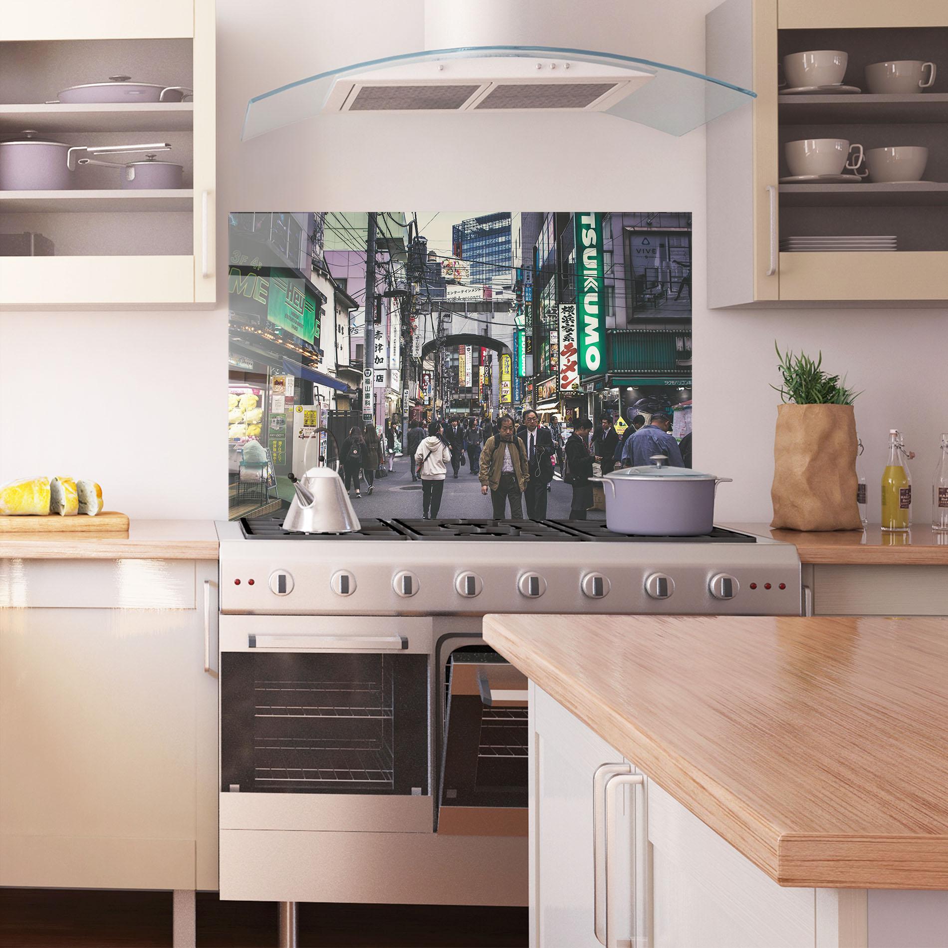 Küchenrückwand Glas Akihabara mockup 1