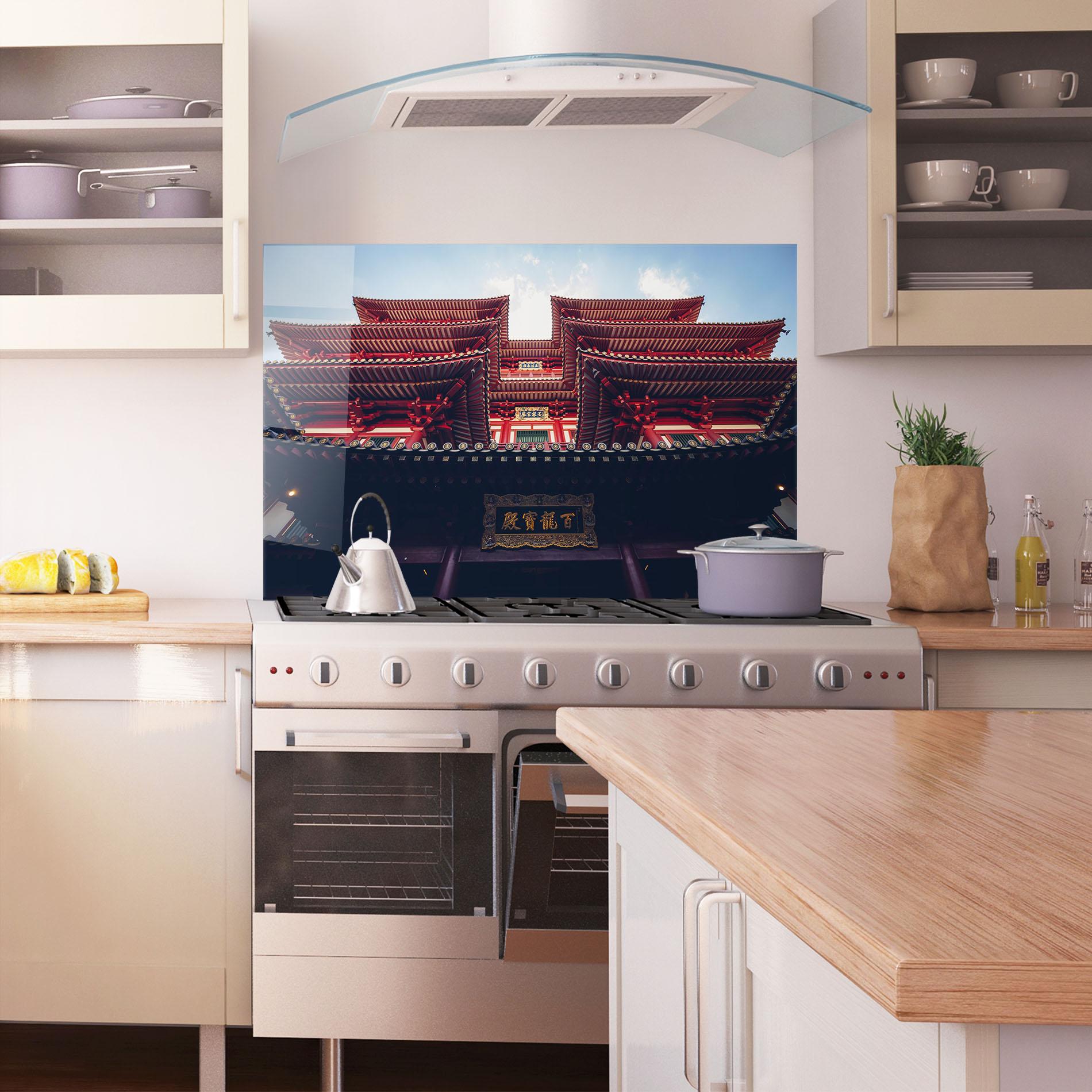 Küchenrückwand Glas Buddhist Temple mockup 1