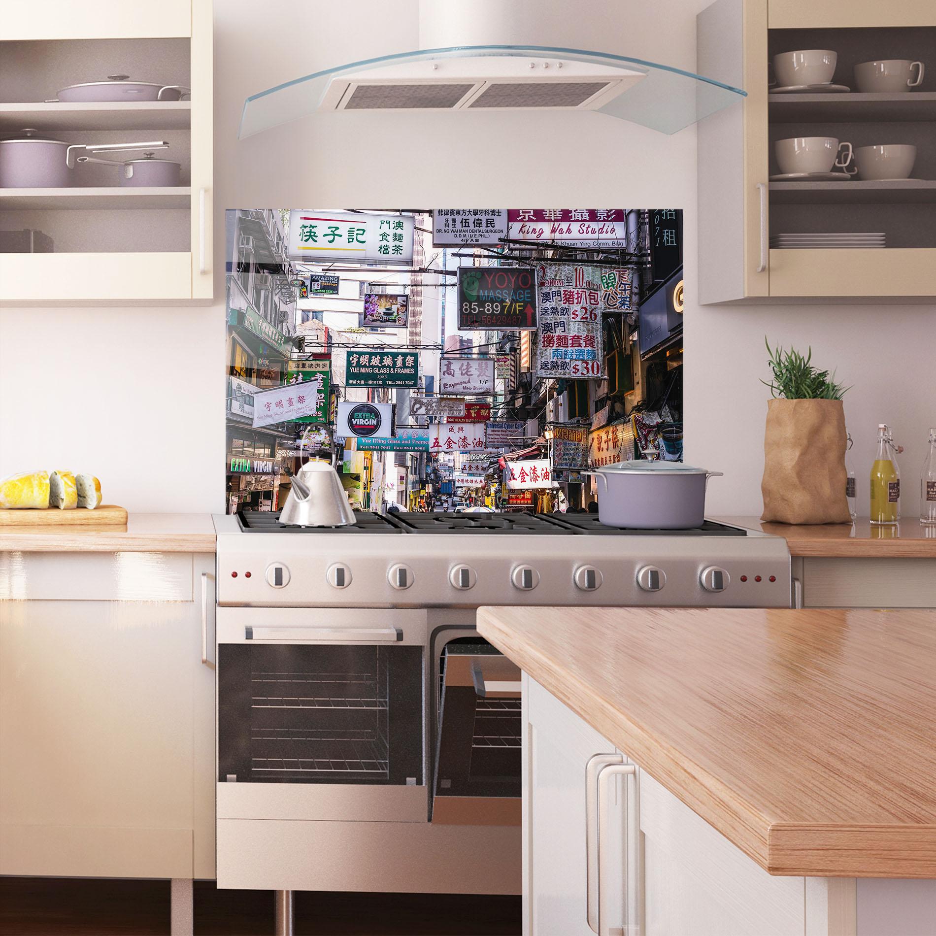 Küchenrückwand Glas Mong Kok mockup 1