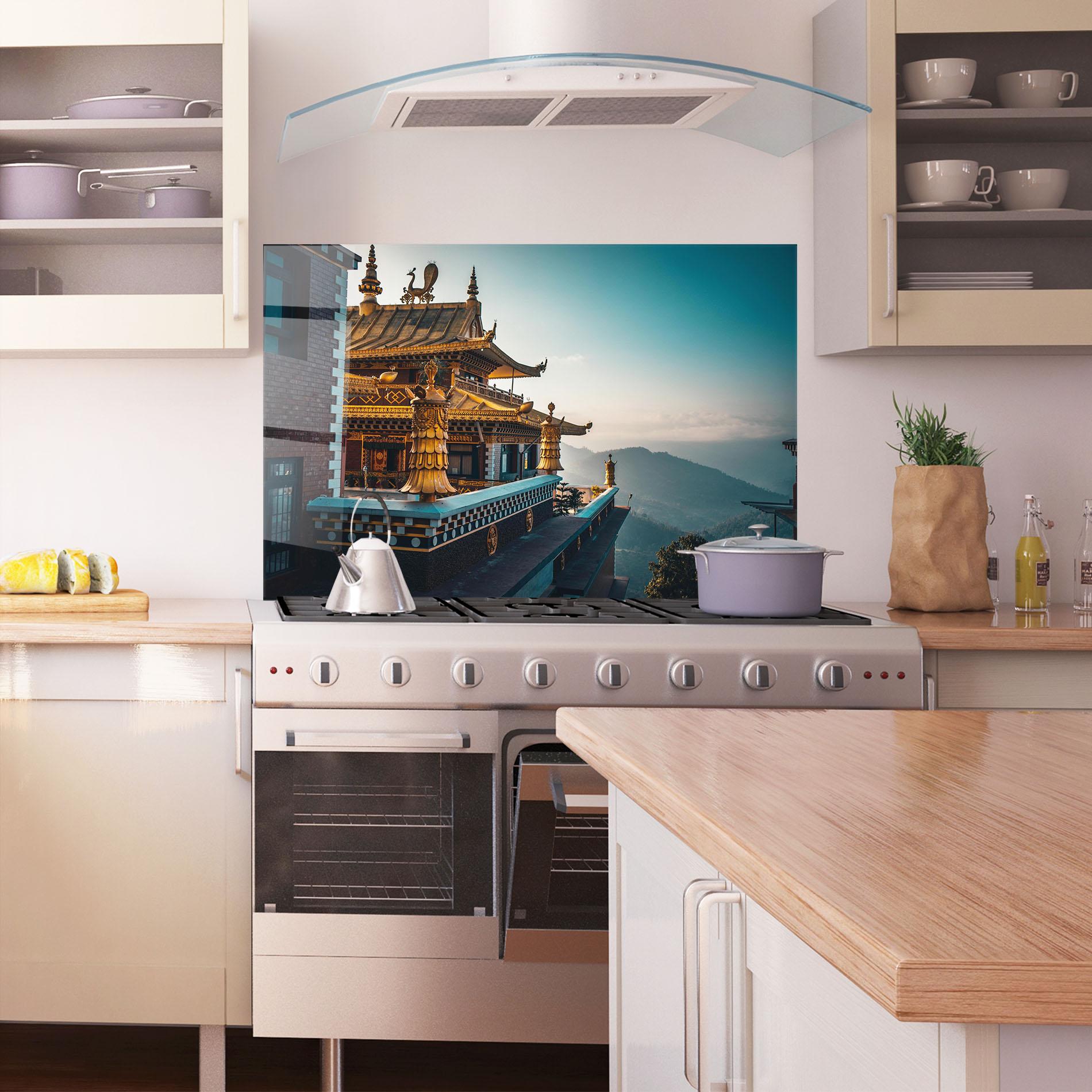 Küchenrückwand Glas Namo Buddha mockup 1