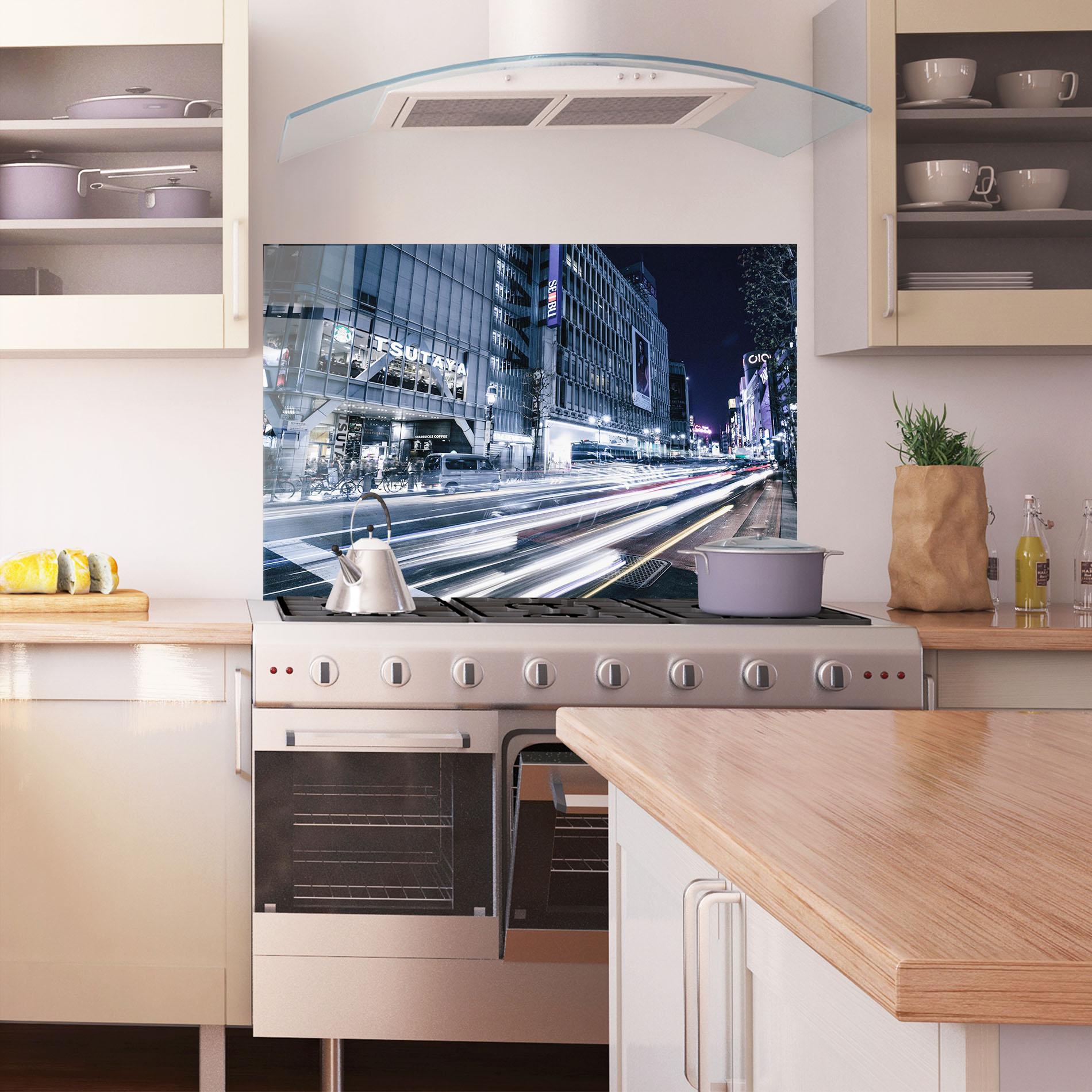 Küchenrückwand Glas Road Traffic mockup 1