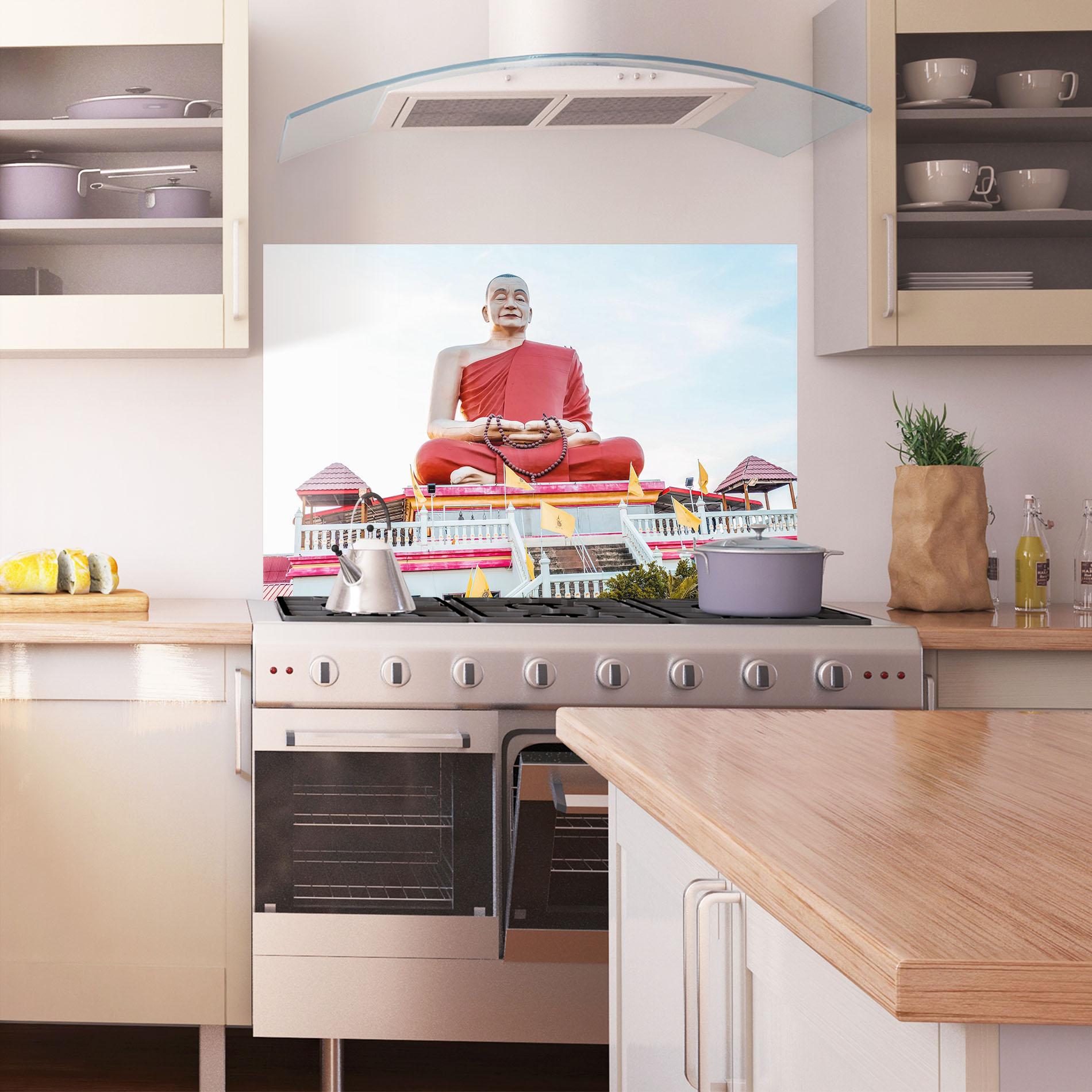 Küchenrückwand Glas Statue Ghana Devi mockup 1