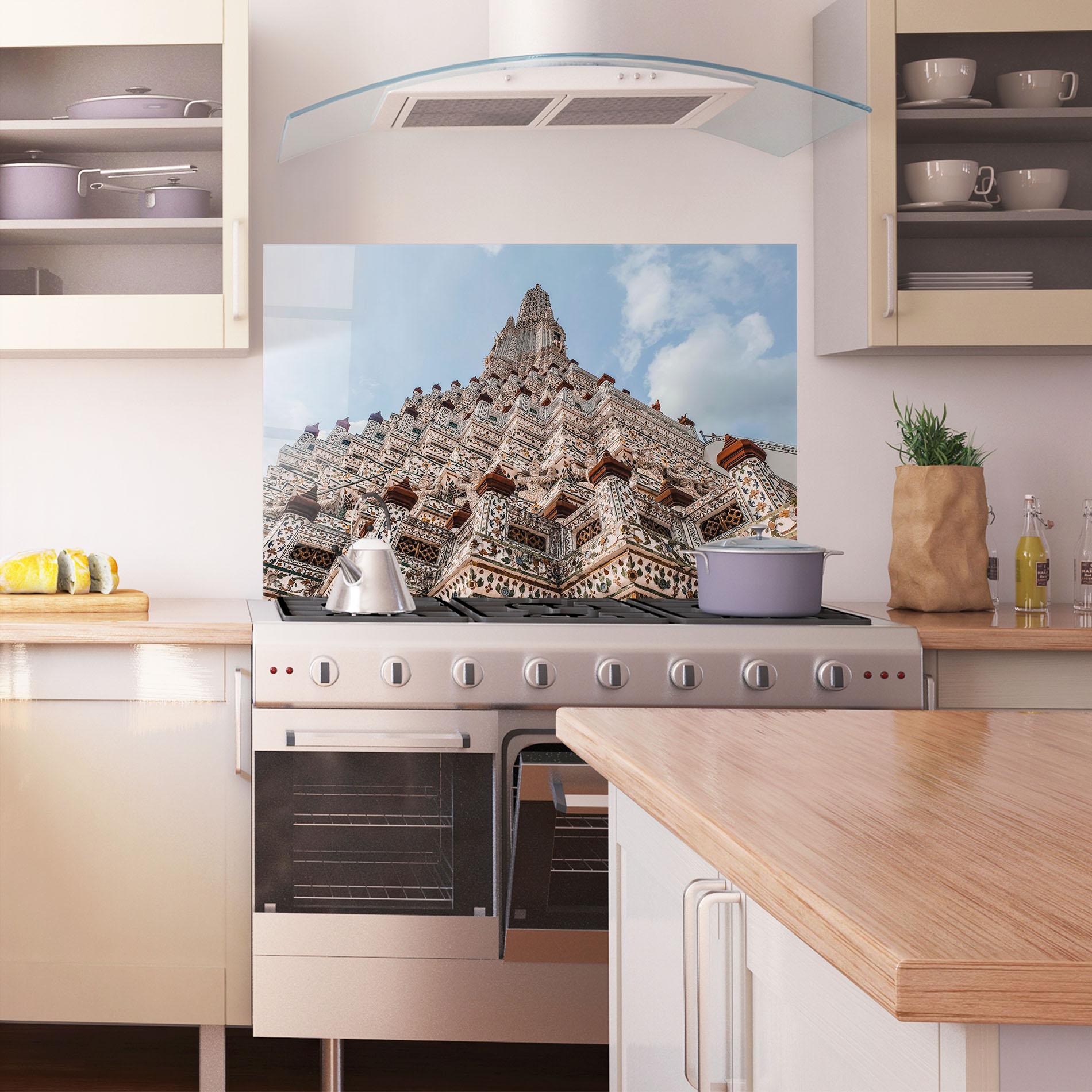 Küchenrückwand Glas Temple Of Dawn mockup 1