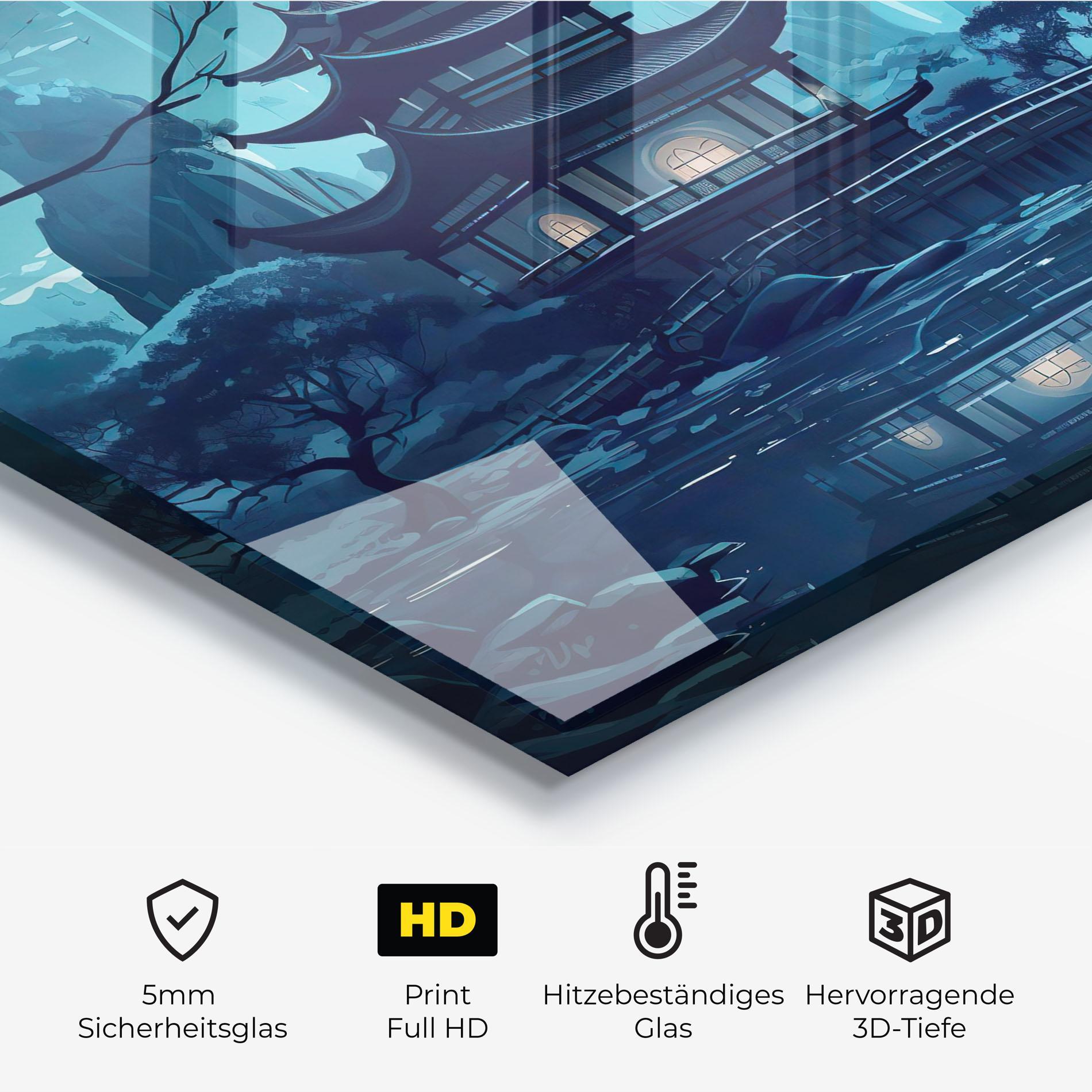 Küchenrückwand Glas Chinese Cartoon mockup 2