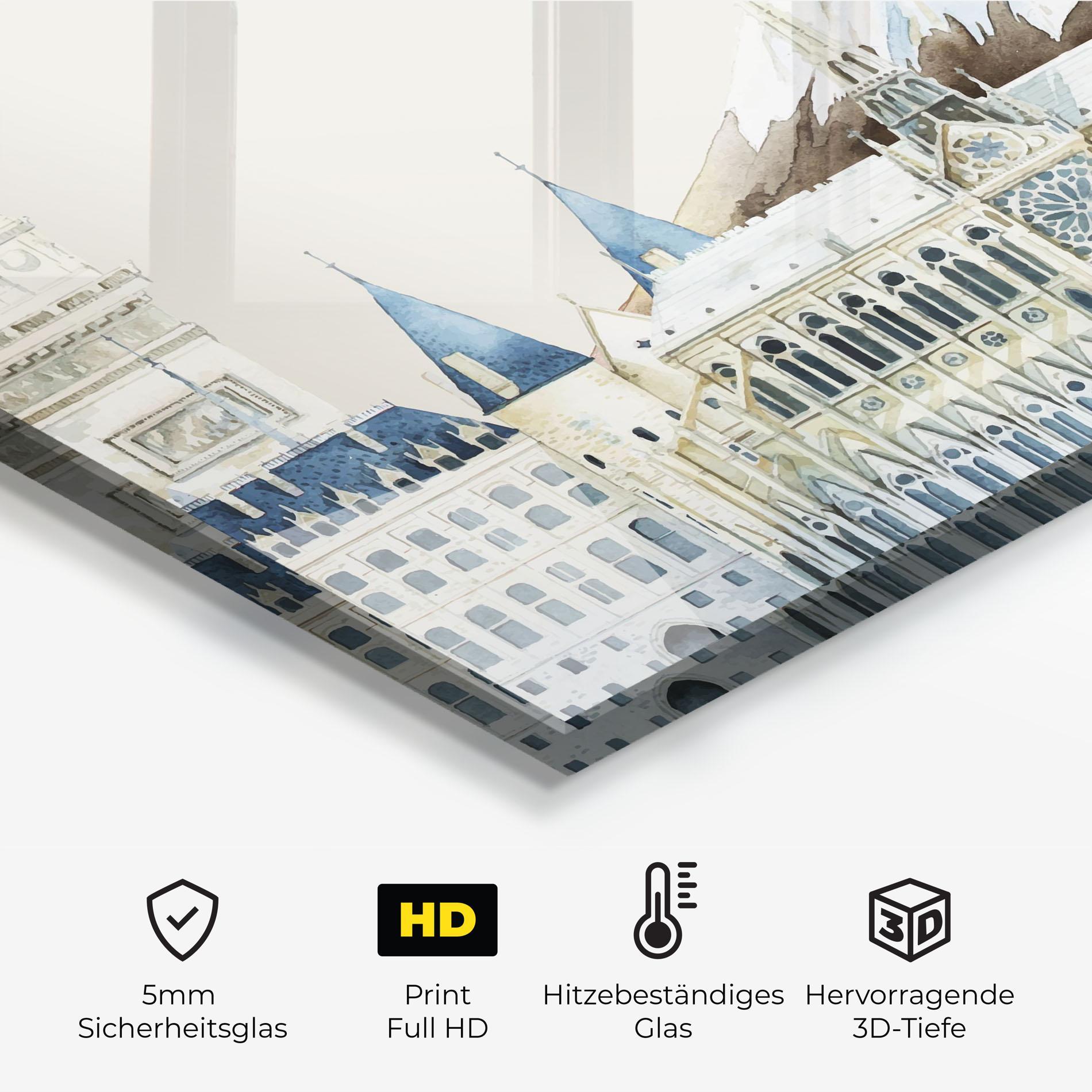 Küchenrückwand Glas City Mix mockup 2