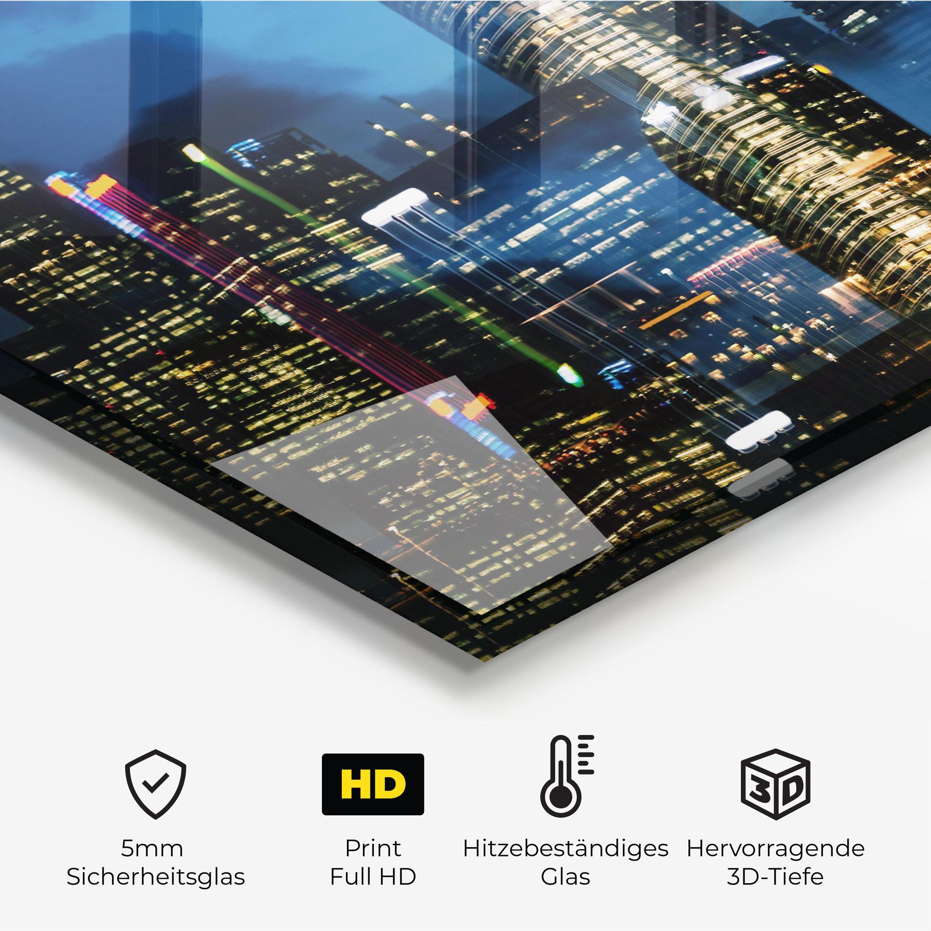 Küchenrückwand Glas Singapore Night mockup 2