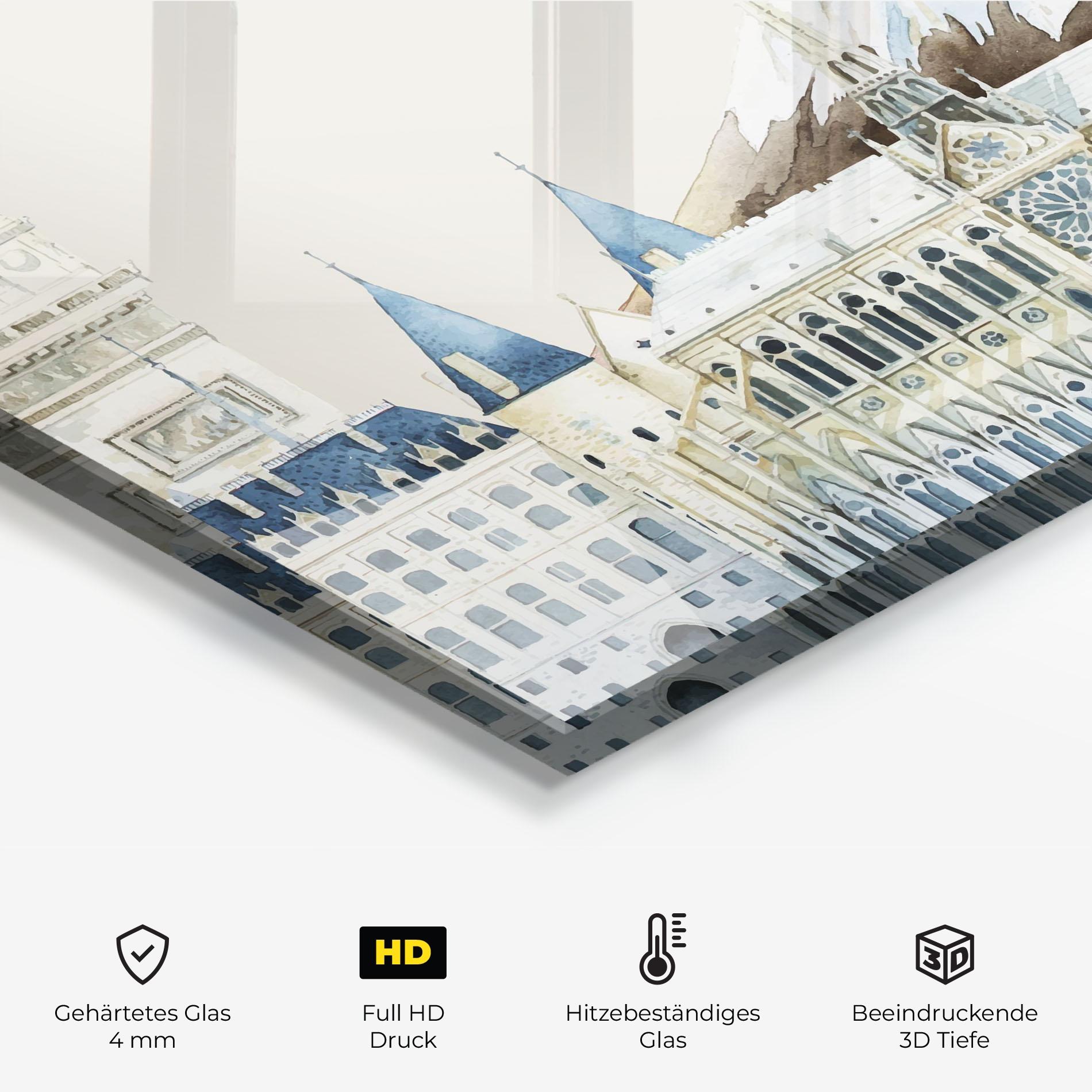 Küchenrückwand Glas City Mix mockup 2