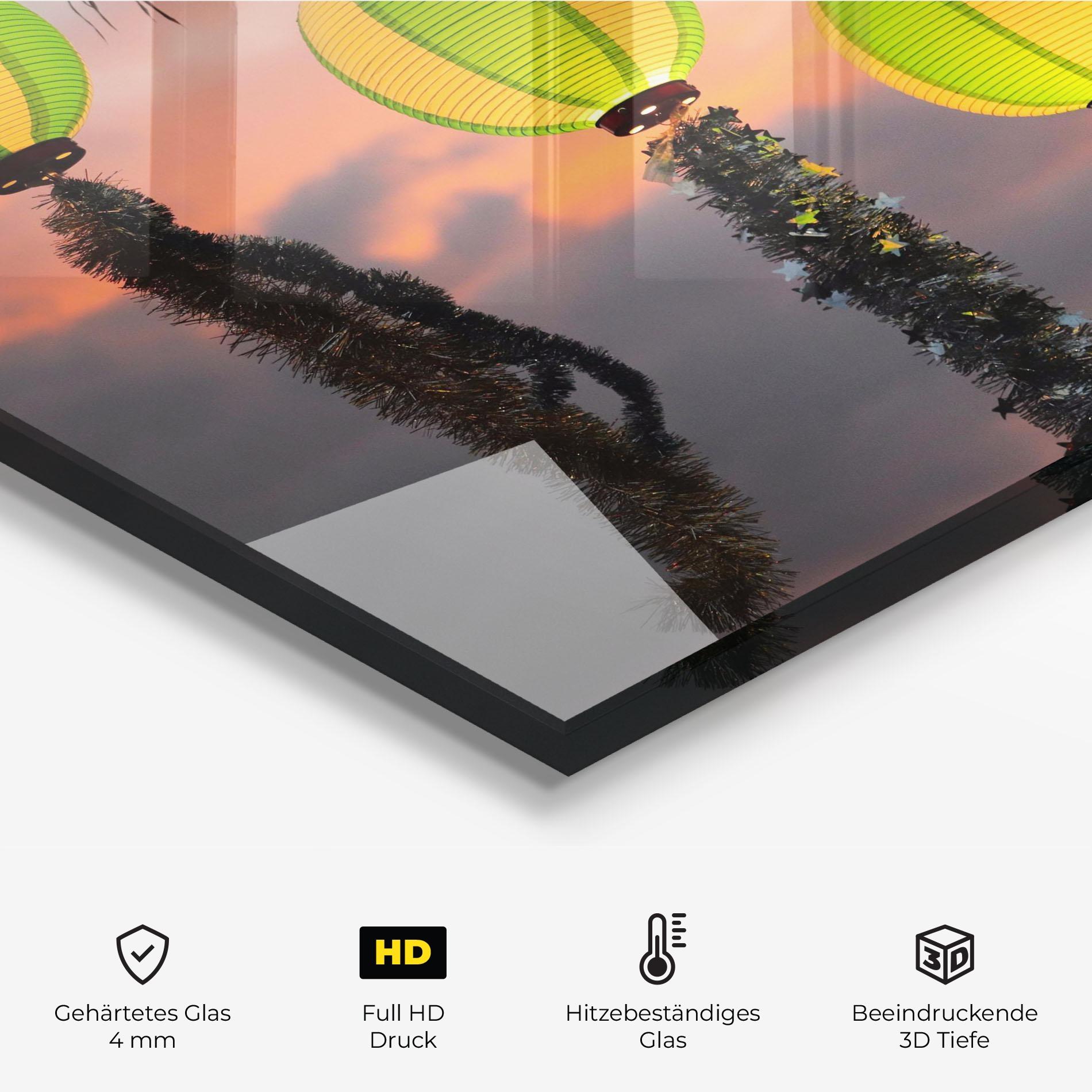 Küchenrückwand Glas Green Lights mockup 2