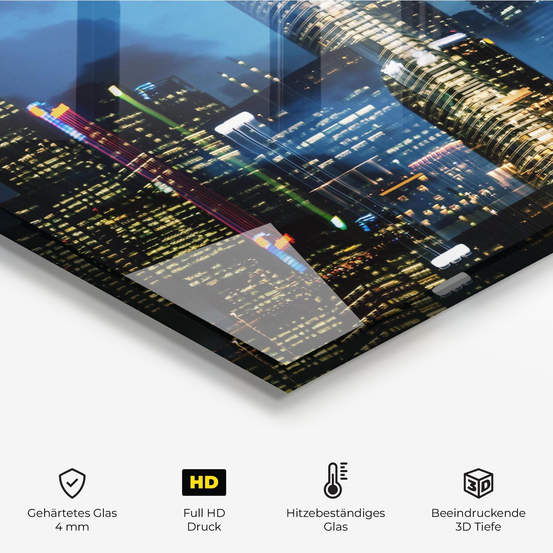 Küchenrückwand Glas Singapore Night mockup 2