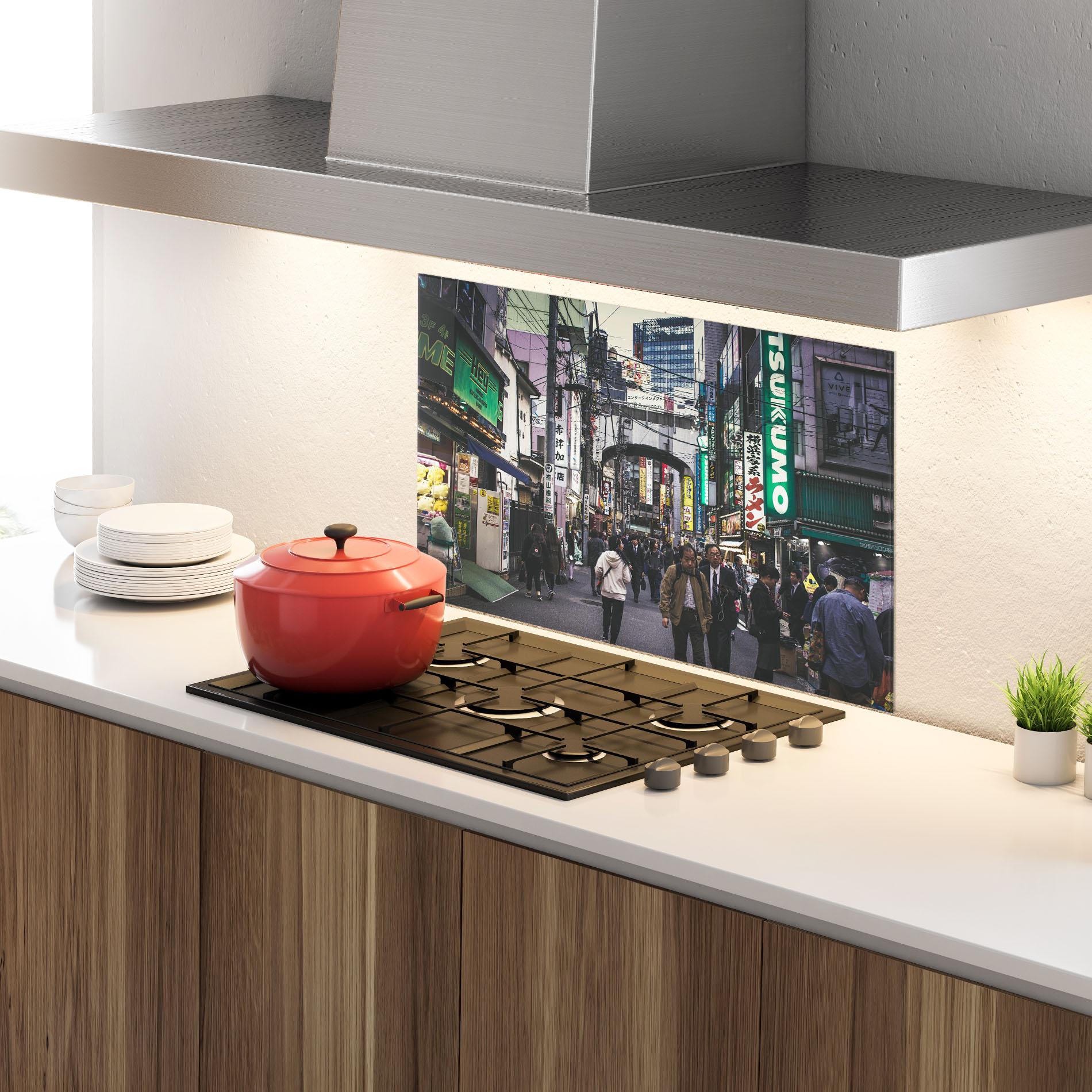 Küchenrückwand Glas Akihabara mockup 4