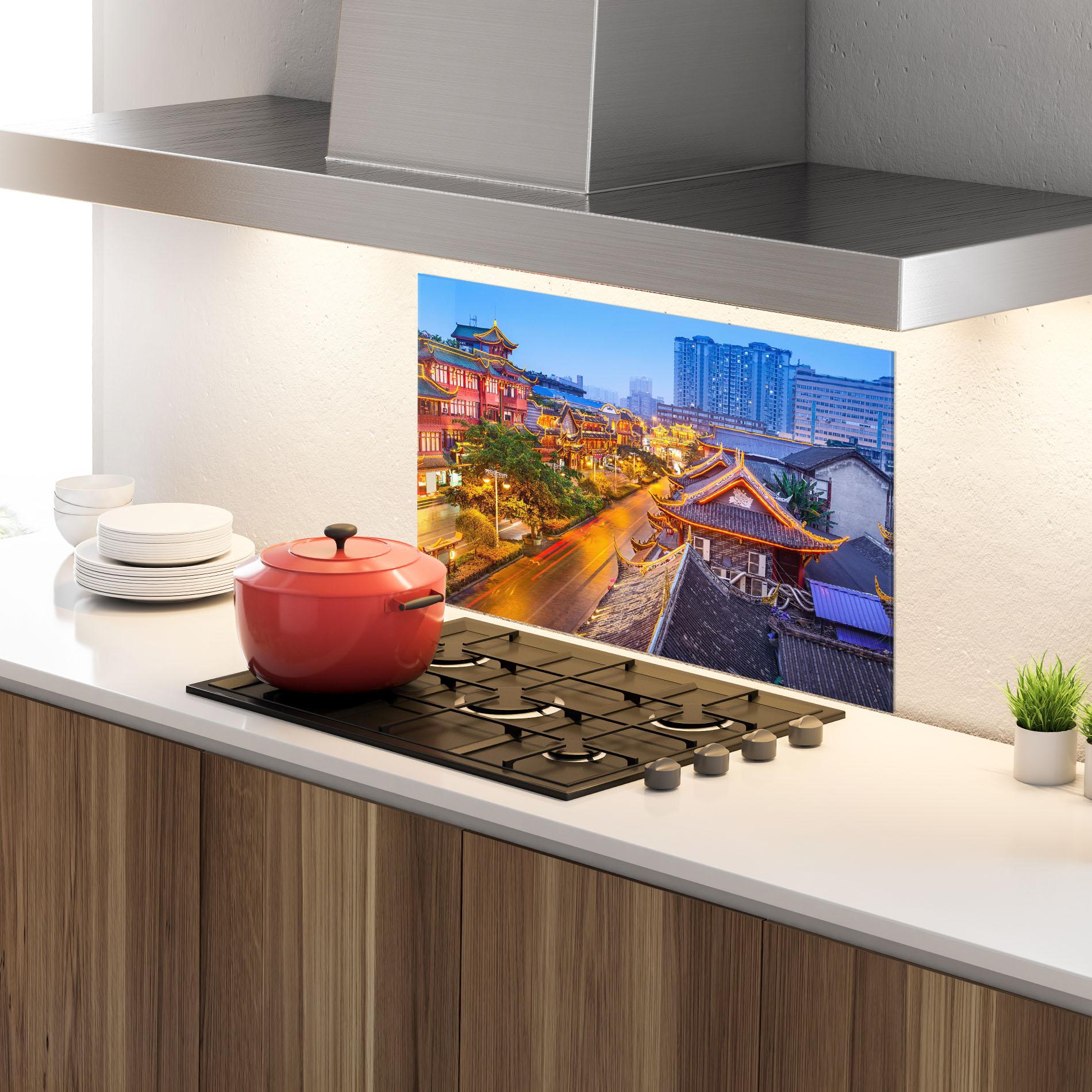 Küchenrückwand Glas Chengdu China mockup 4
