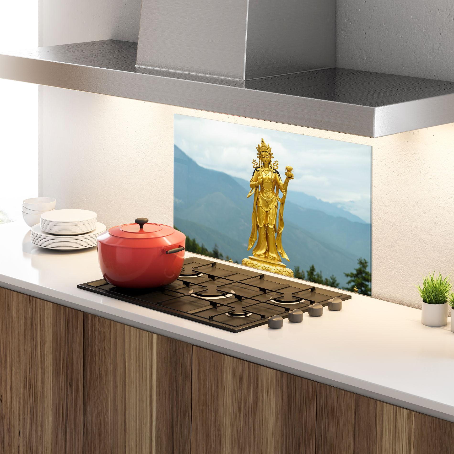 Küchenrückwand Glas Golden Tara mockup 4