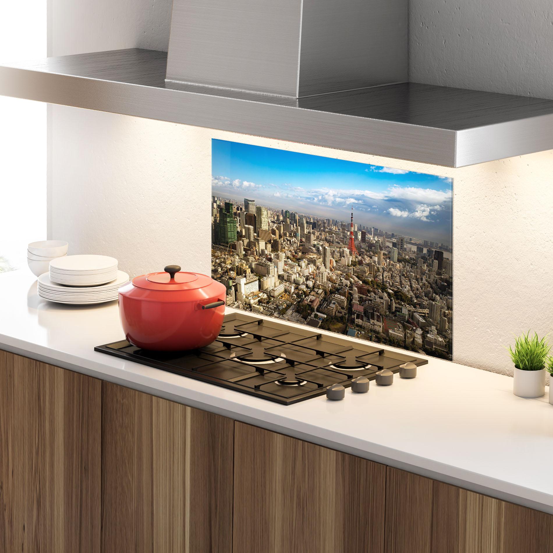 Küchenrückwand Glas Tokyo Tower mockup 4