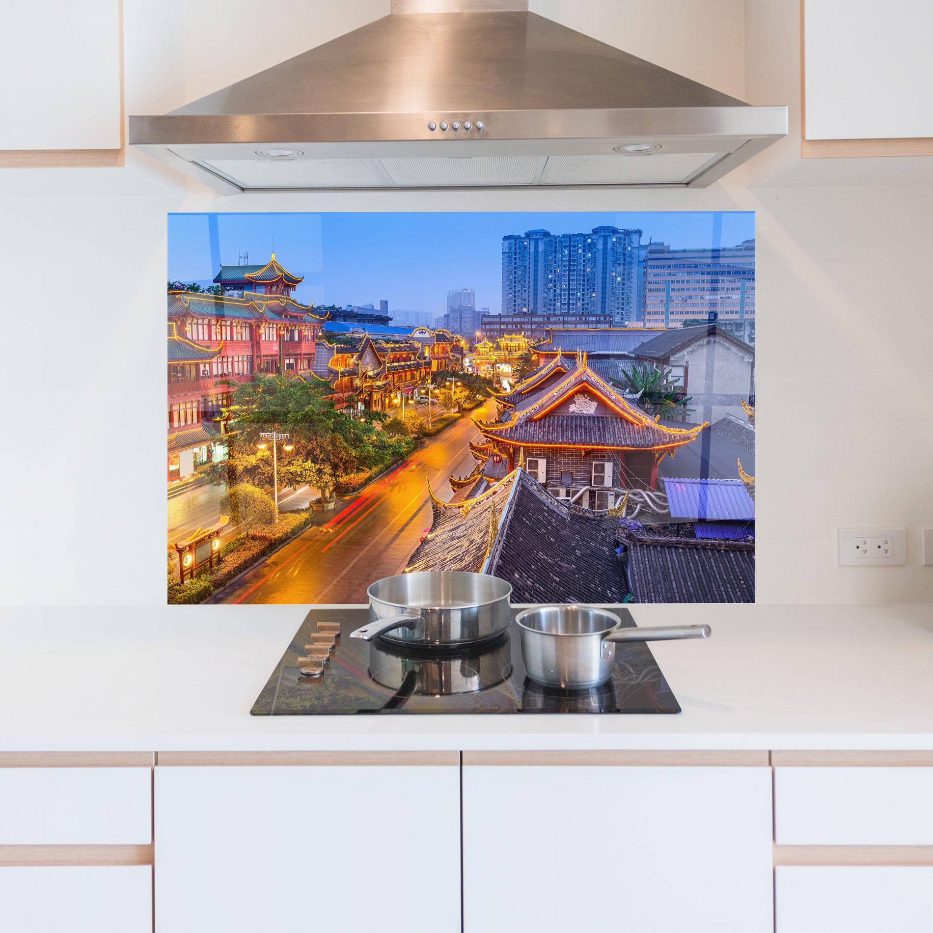 Küchenrückwand Glas Chengdu China mockup 5