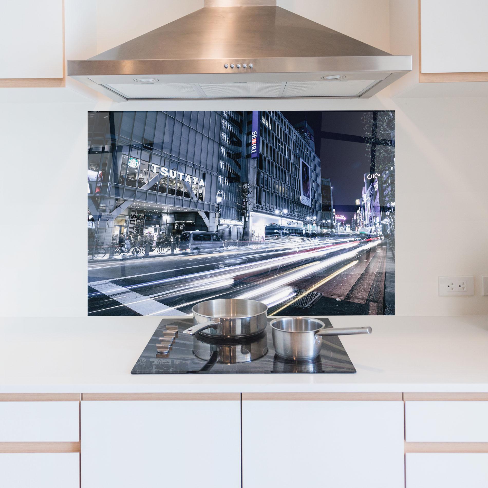 Küchenrückwand Glas Road Traffic mockup 5