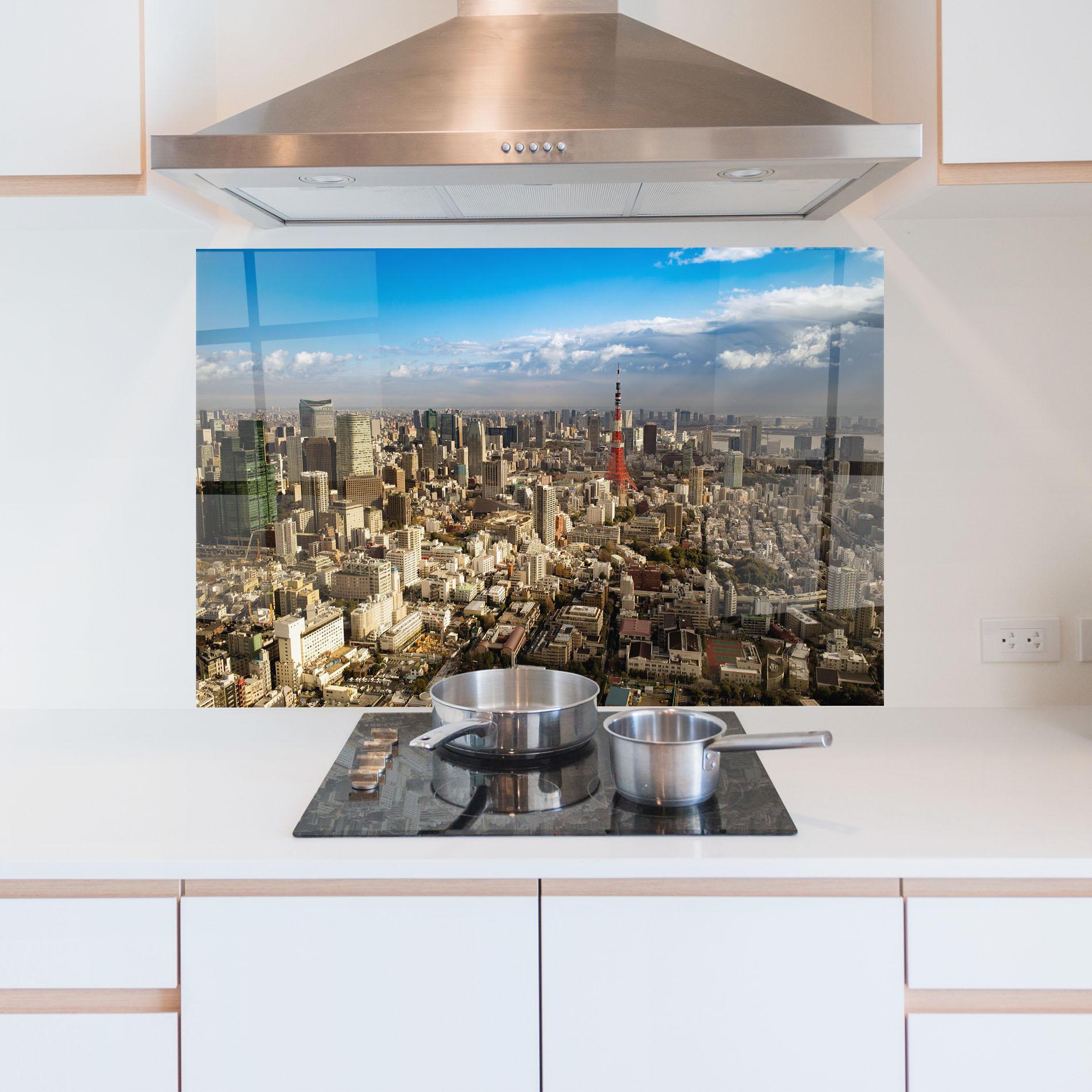 Küchenrückwand Glas Tokyo Tower mockup 5