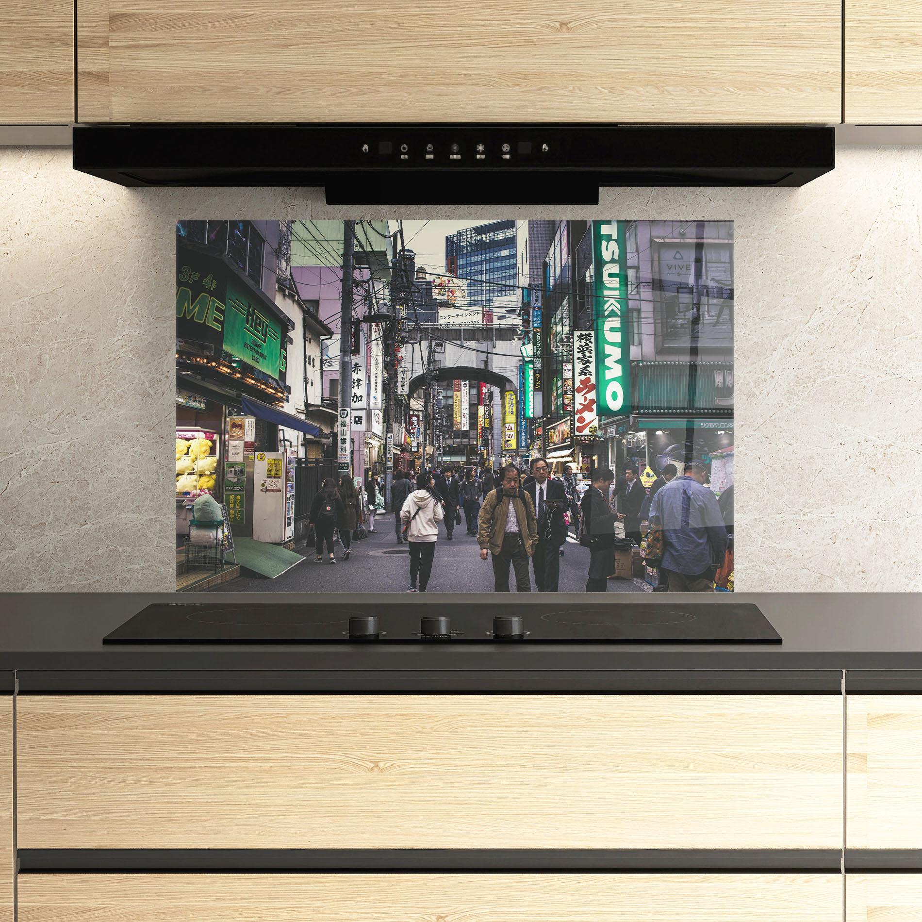 Küchenrückwand Glas Akihabara mockup 3