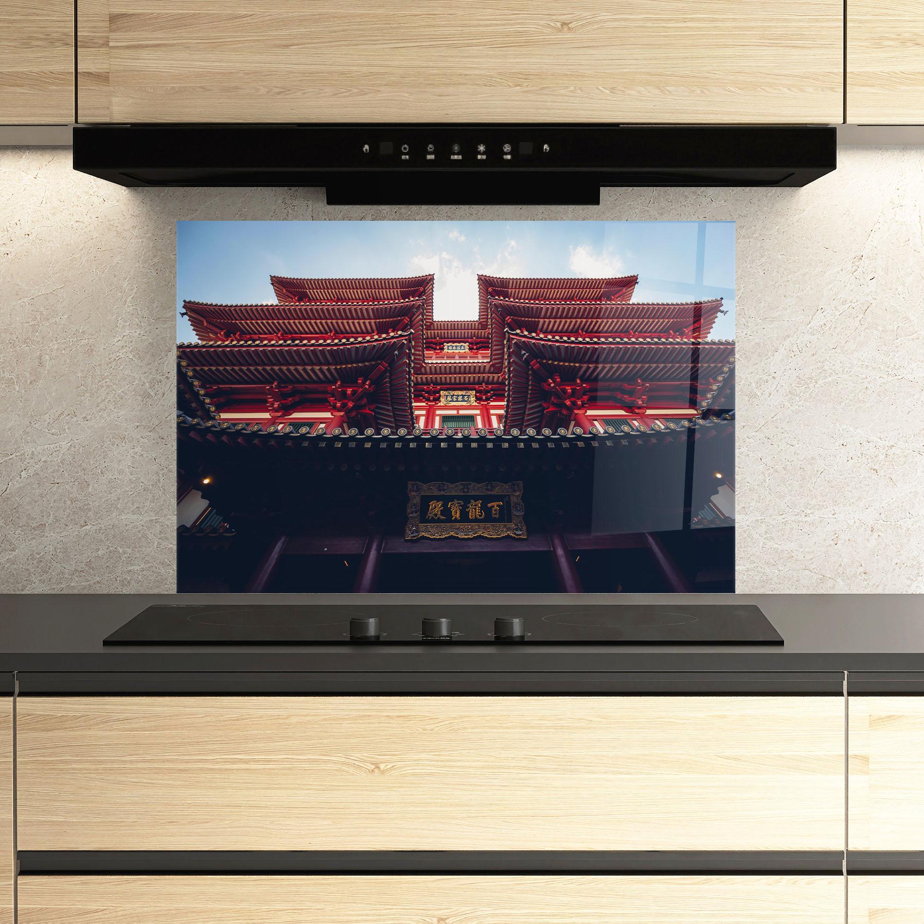 Küchenrückwand Glas Buddhist Temple mockup 3