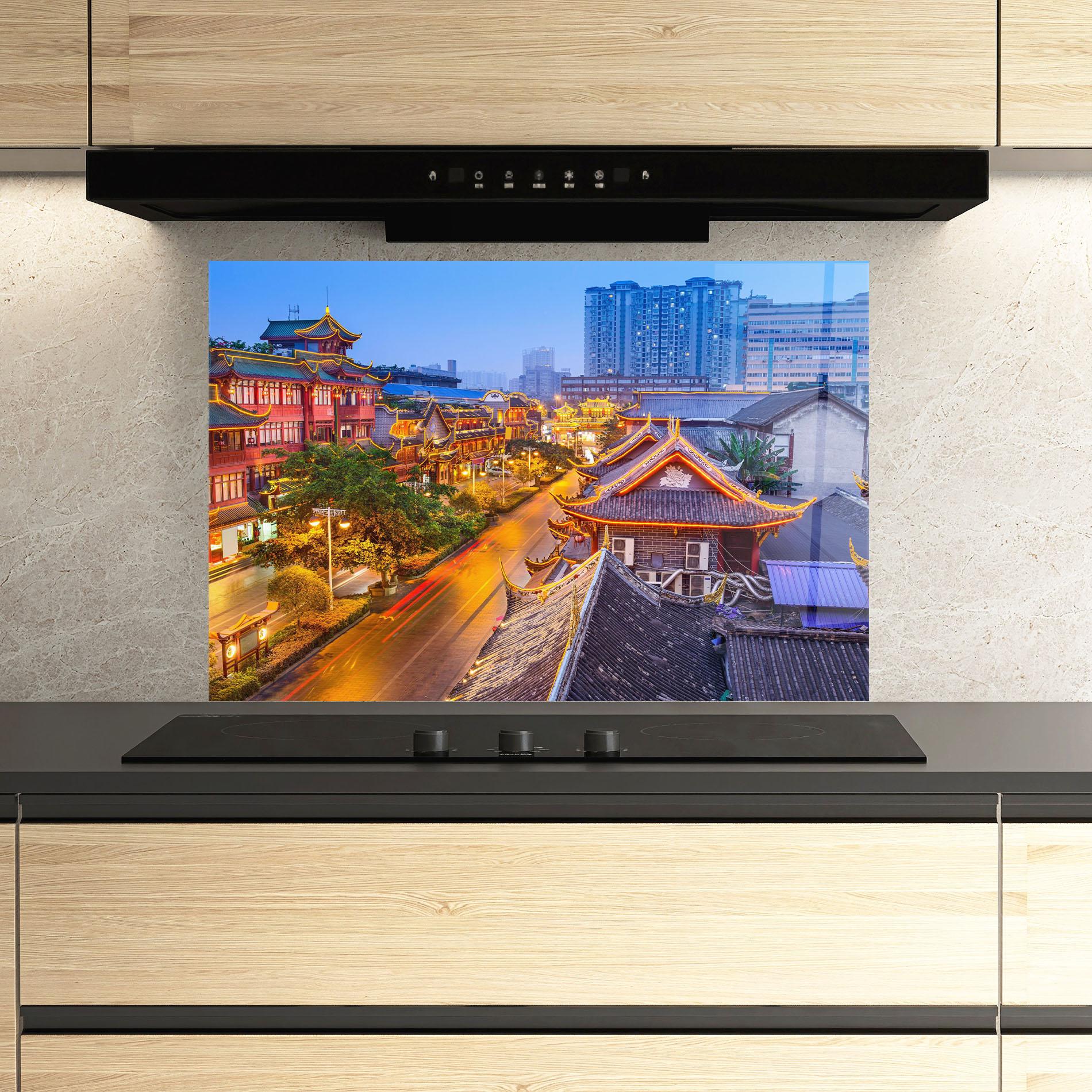 Küchenrückwand Glas Chengdu China mockup 3