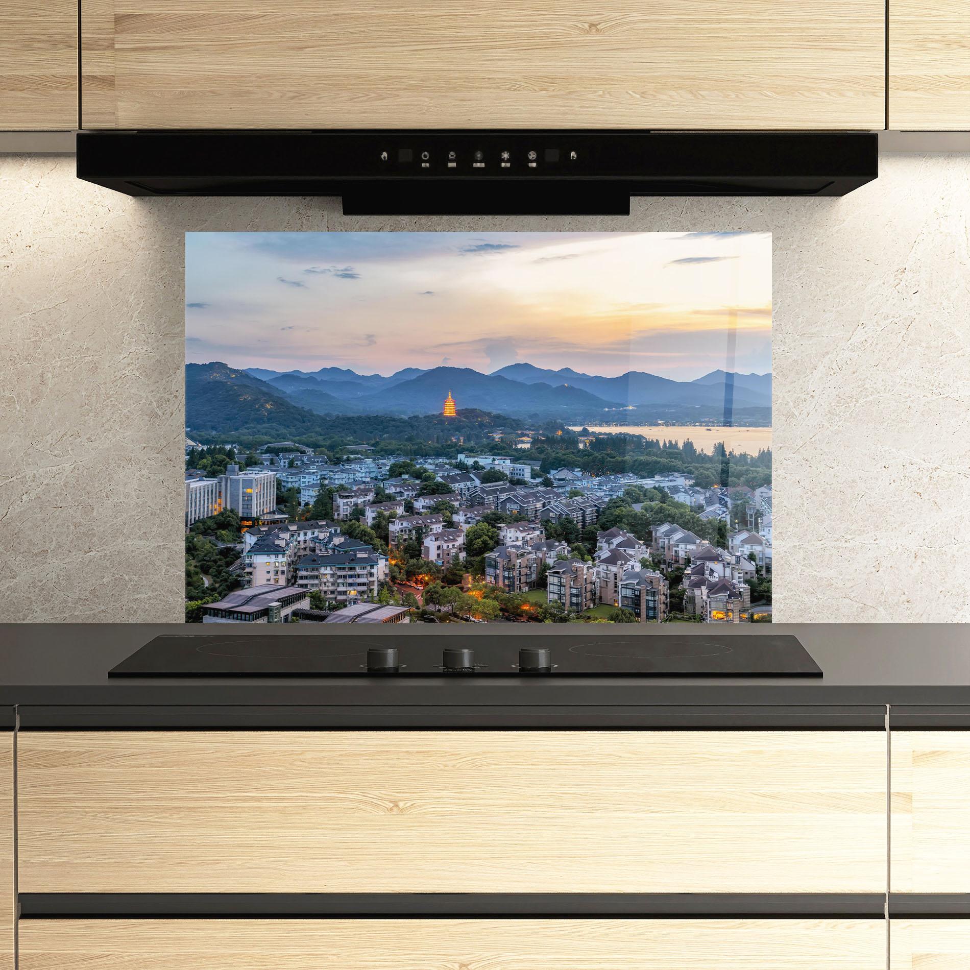 Küchenrückwand Glas Hangzhou China mockup 3